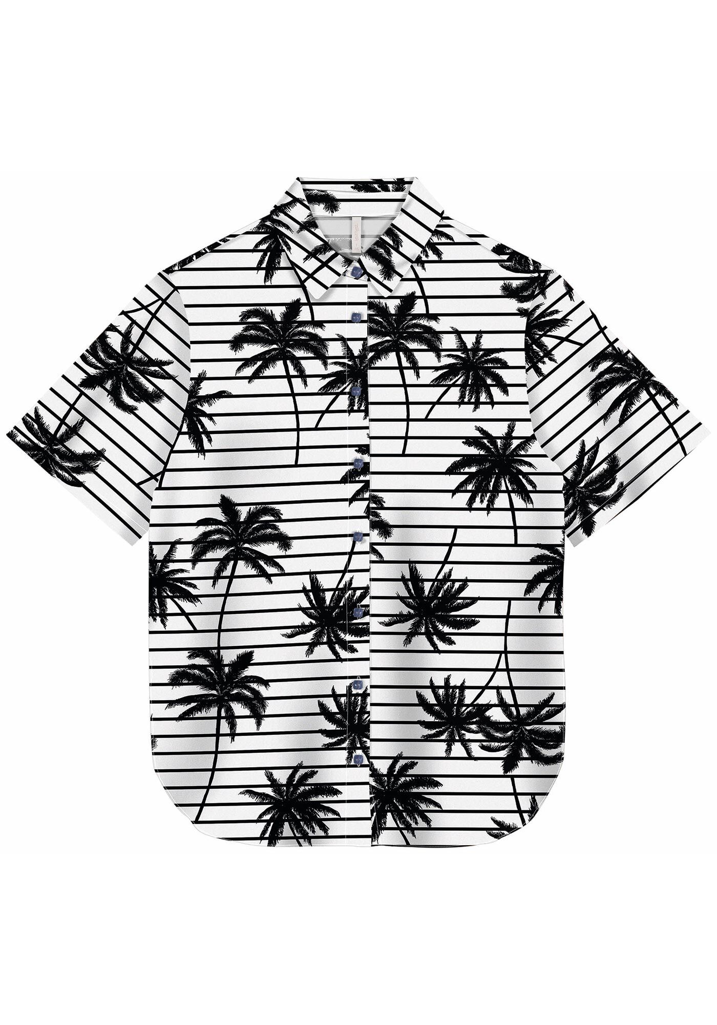 Camisa Manga Curta em Viscose Estampada, , large.