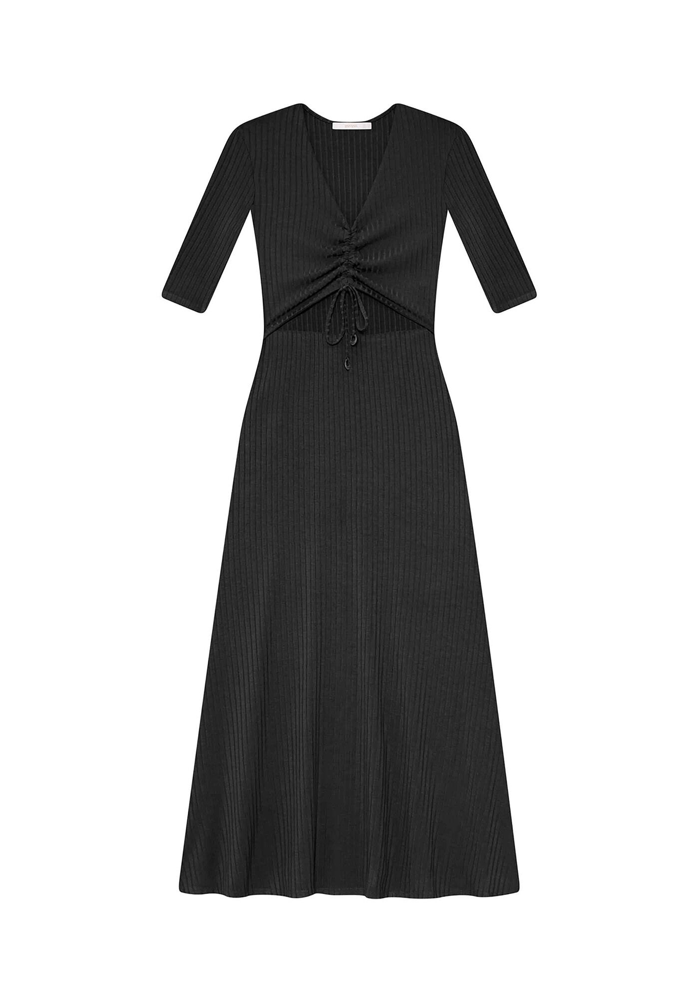 Vestido Malha Canelado Tracy Midi, , large.