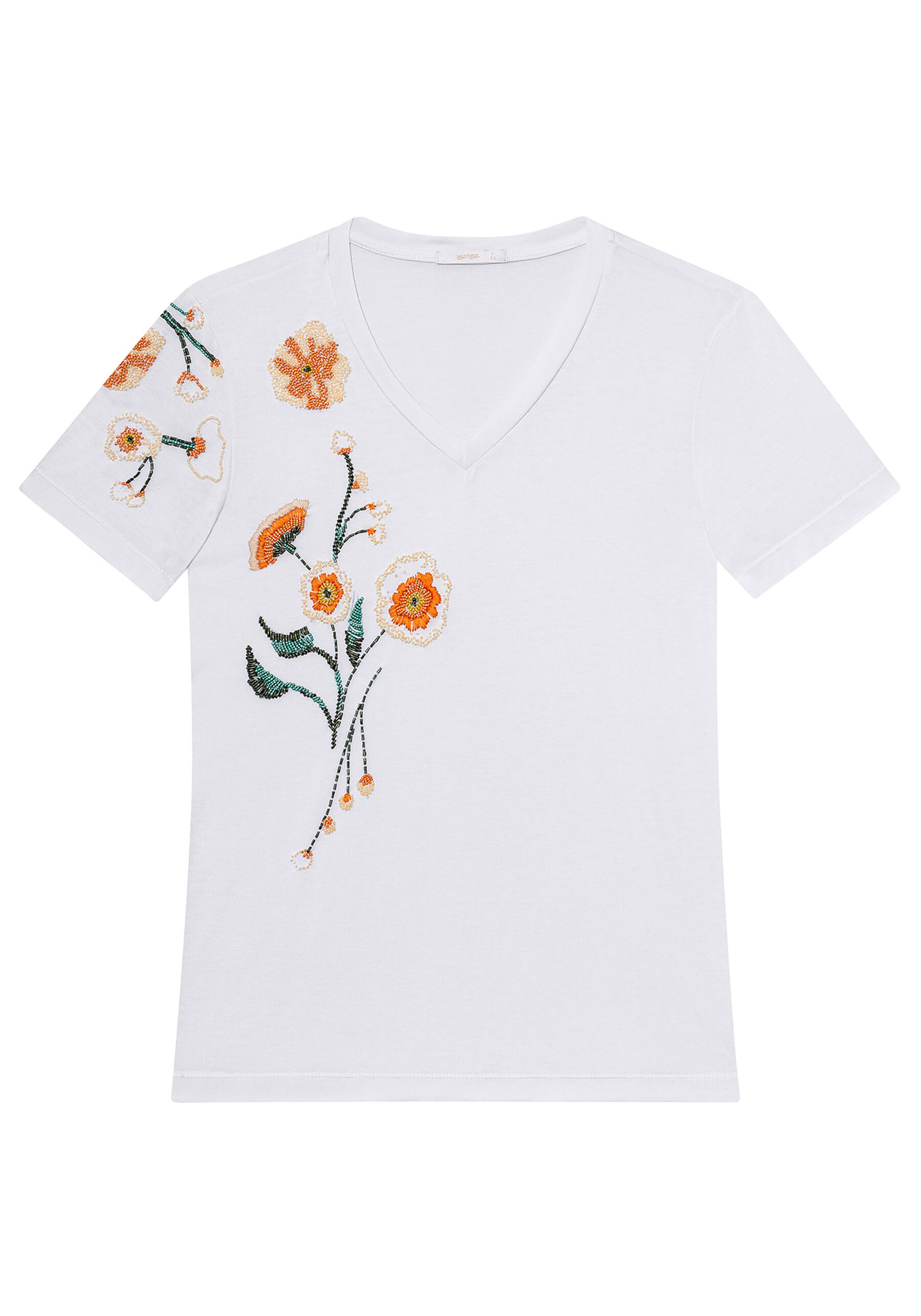 Blusa Decote V com Bordado, . Blusa Decote V com Bordado, , large.