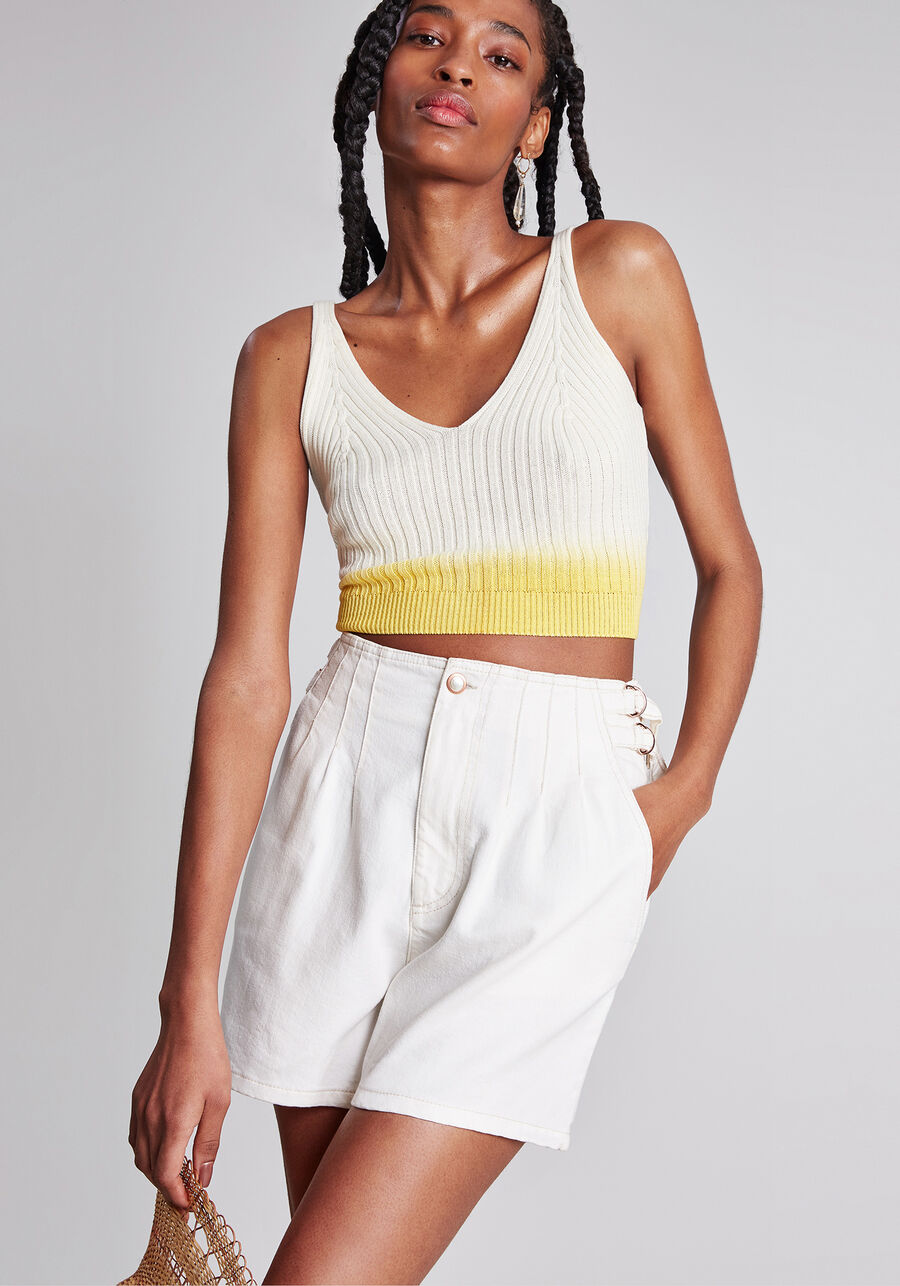 Blusa com Alças Cropped Tricô, . Blusa com Alças Cropped Tricô, , large.