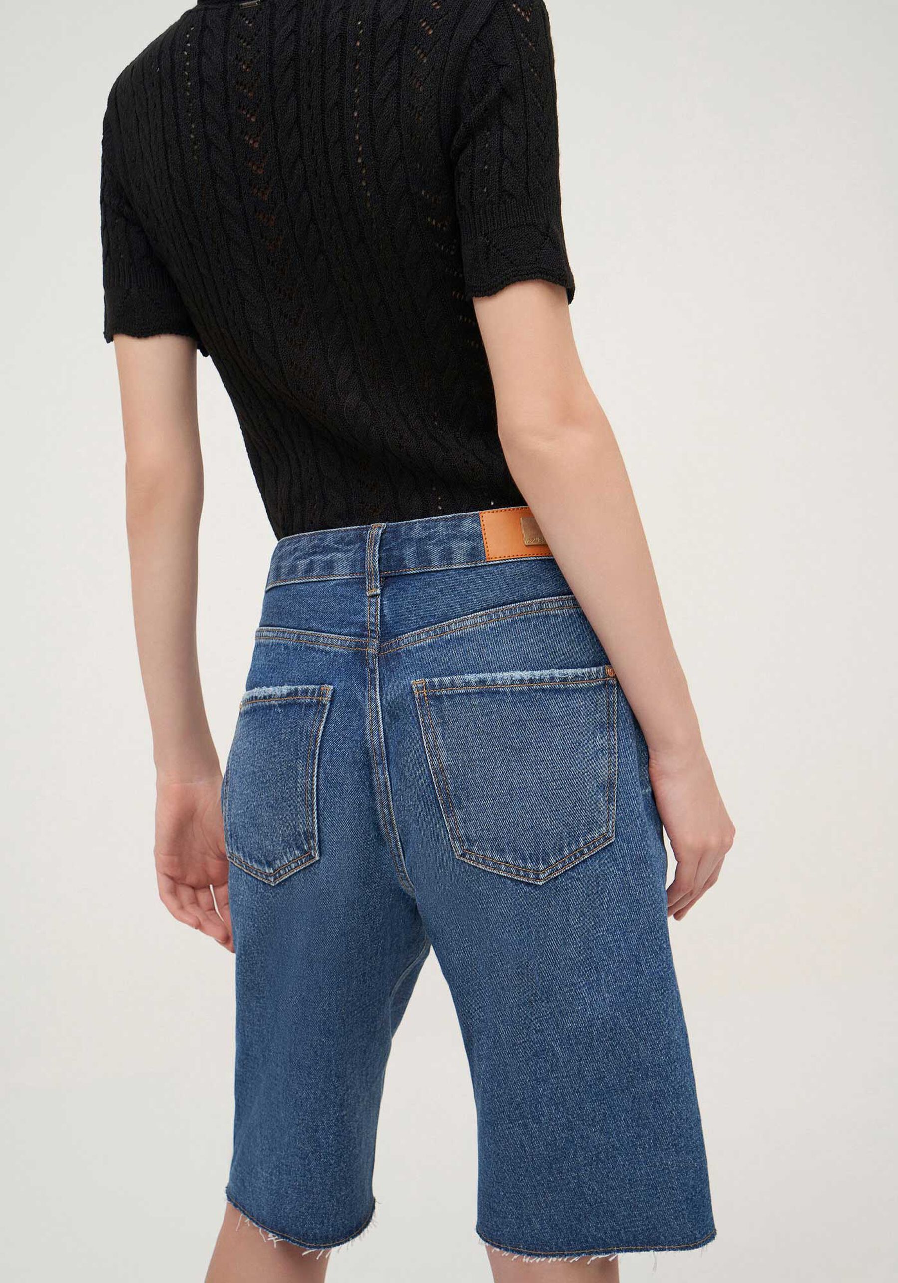 Bermuda Jeans com Cintura Alta, JEANS. Bermuda Jeans com Cintura Alta, JEANS, large.