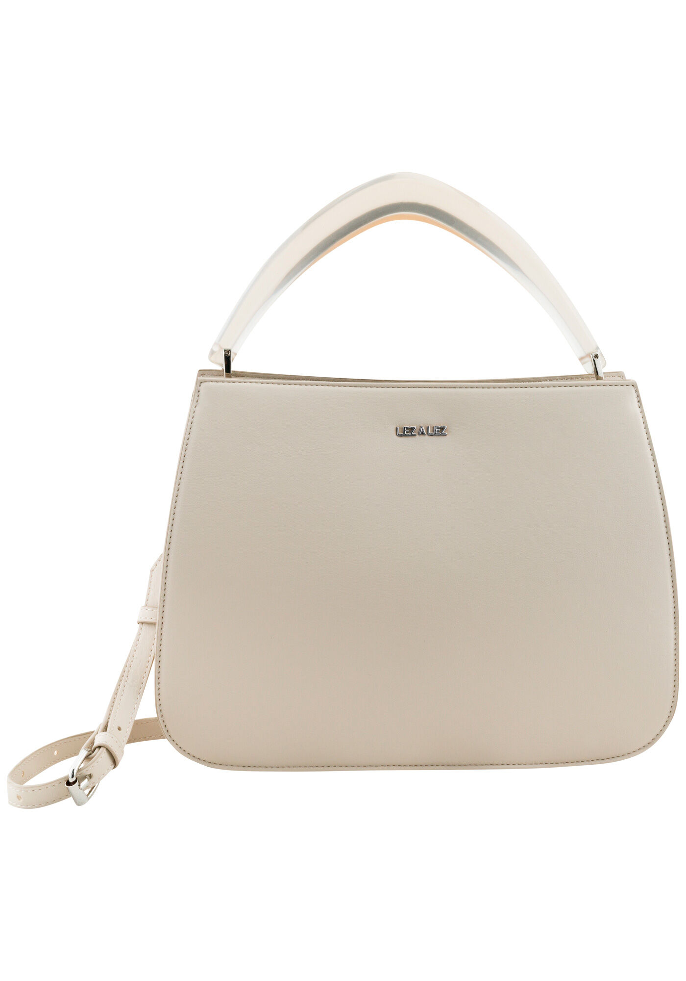 Bolsa M&eacute;dia Estruturada com Duas Al&ccedil;as, BEGE VALSA, large.