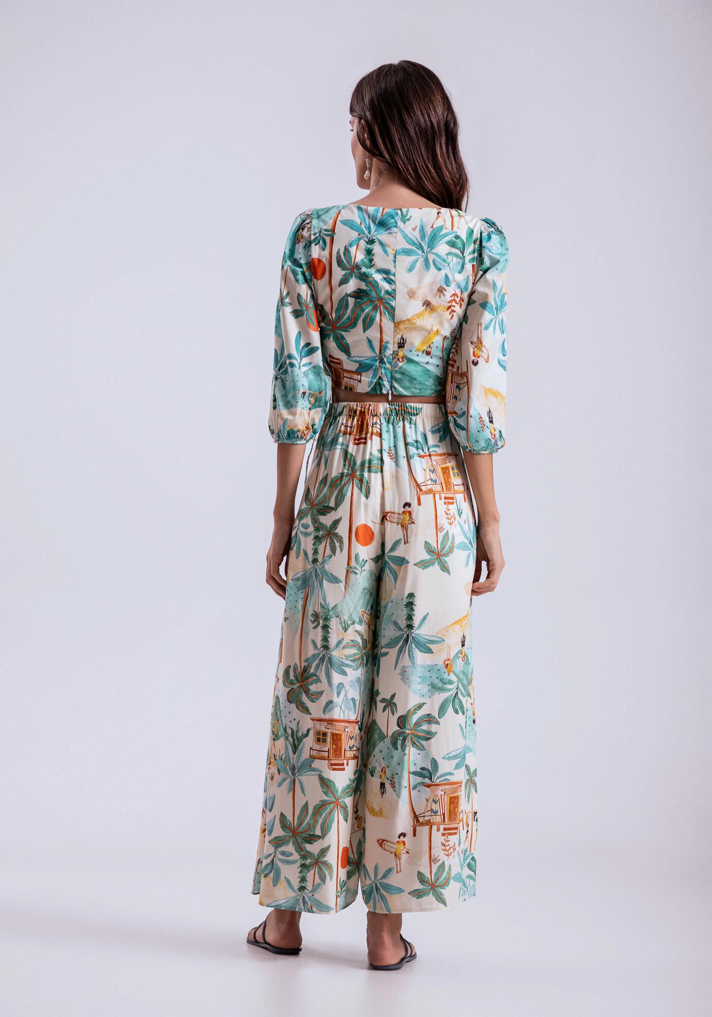 Cal&ccedil;a Pantacourt Viscose Estampada, , large.