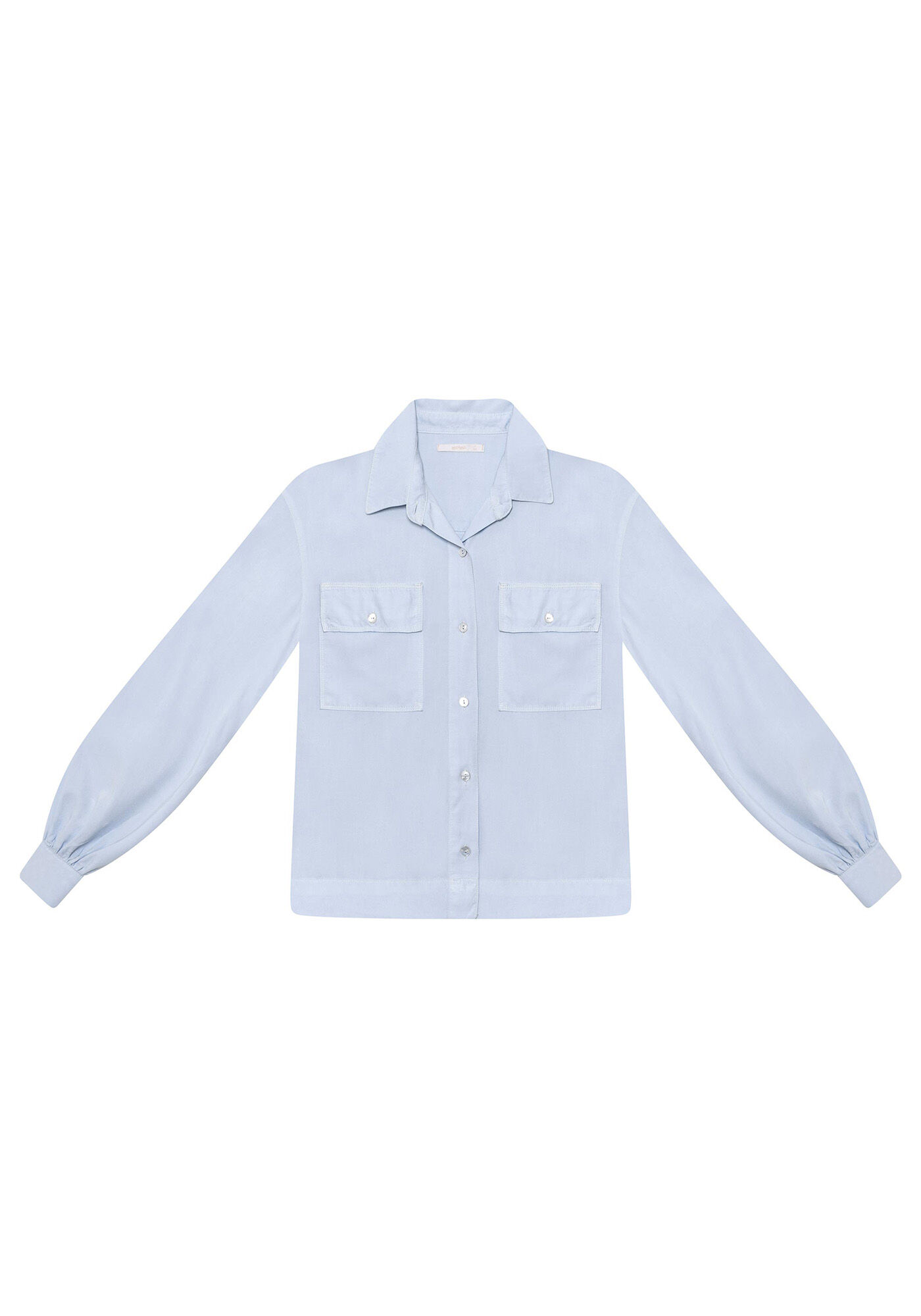 Camisa Manga Longa Bufante Azul Nuvem, , large.