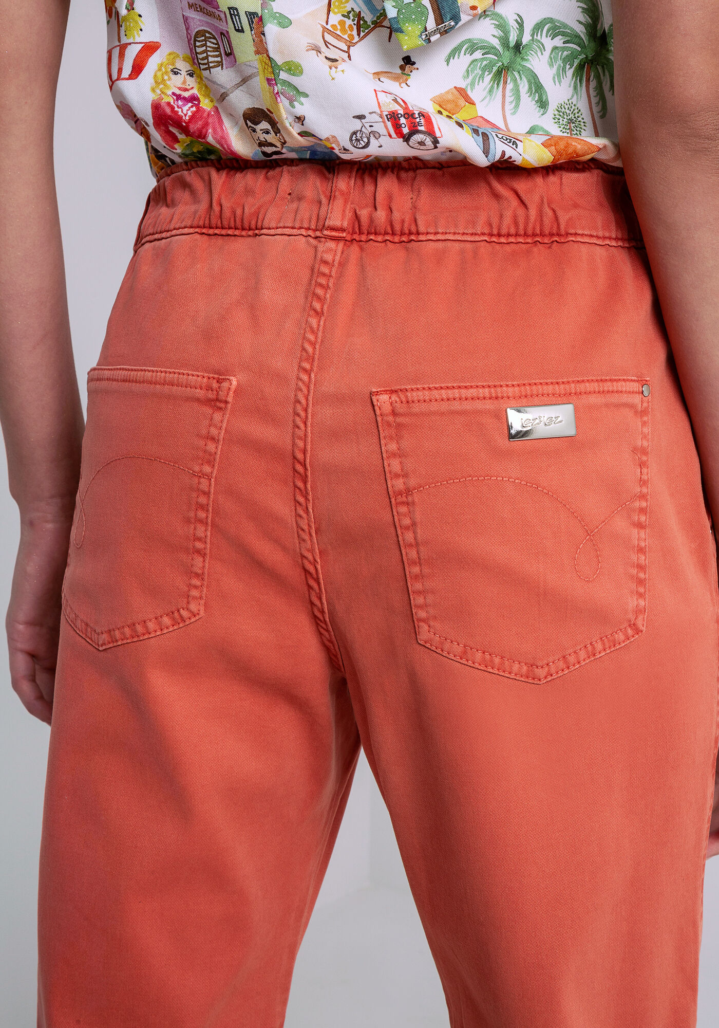 Cal&ccedil;a Sarja Jogging Cropped, LARANJA VERBENA, large.