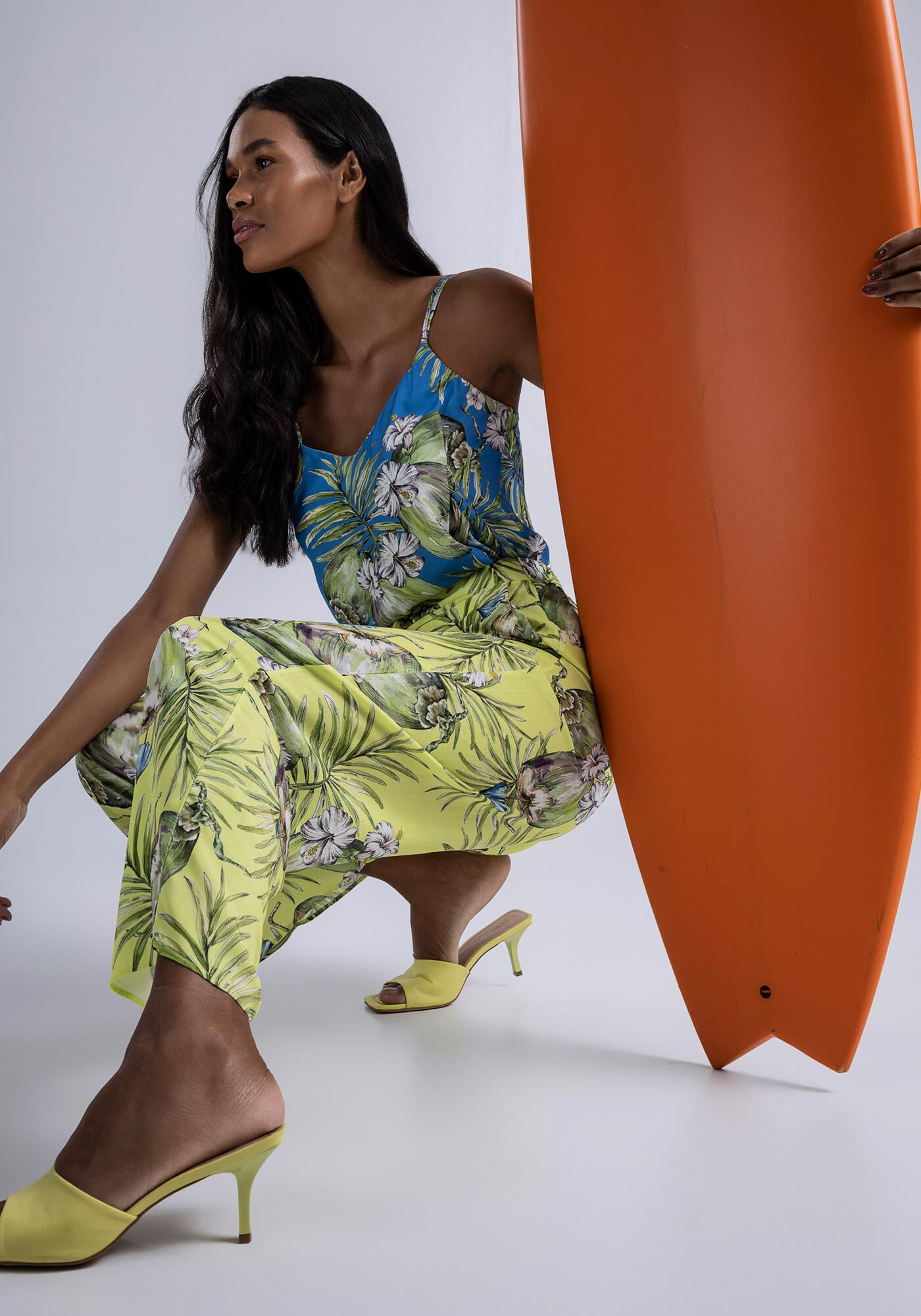 Cal&ccedil;a Reta Ampla em Viscose Estampada, , large.