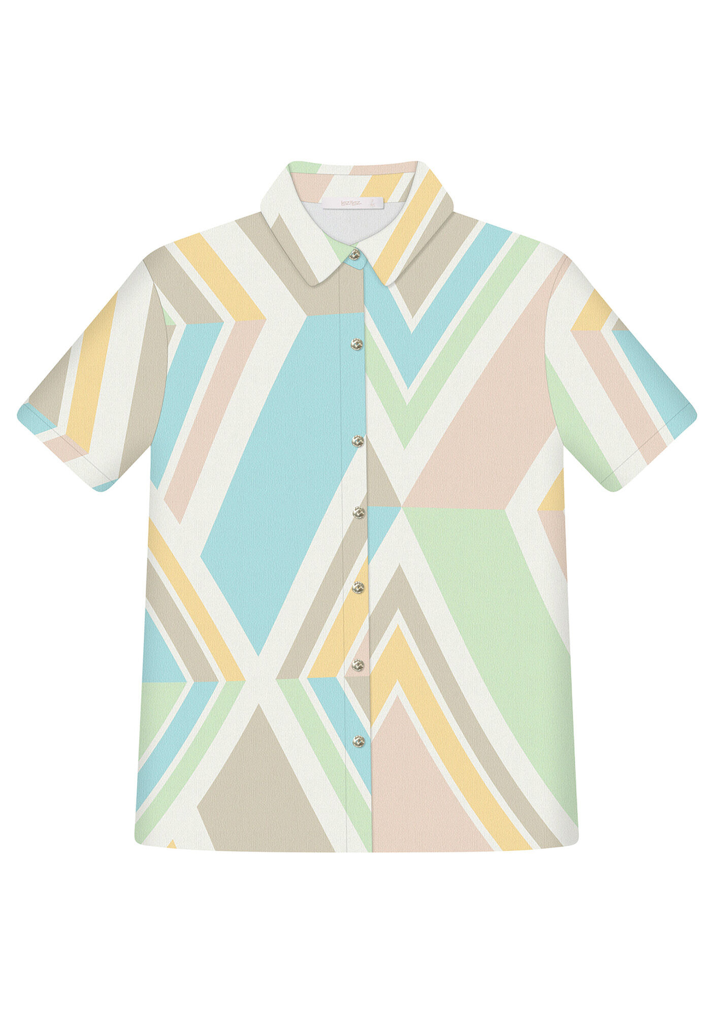 Camisa Tecido Rayon Bali Manga Curta, , large.