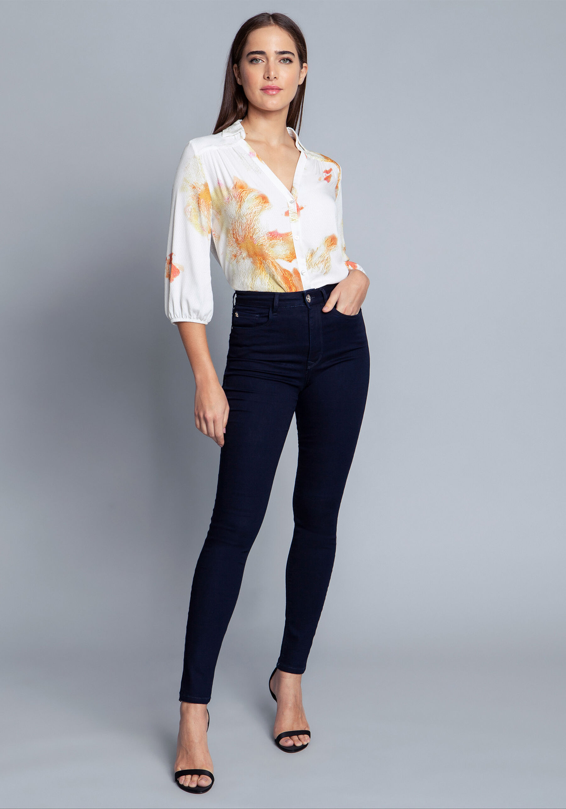 Camisa Tecido  Rayon Stars Manga 3/4, . Camisa Tecido  Rayon Stars Manga 3/4, , large.