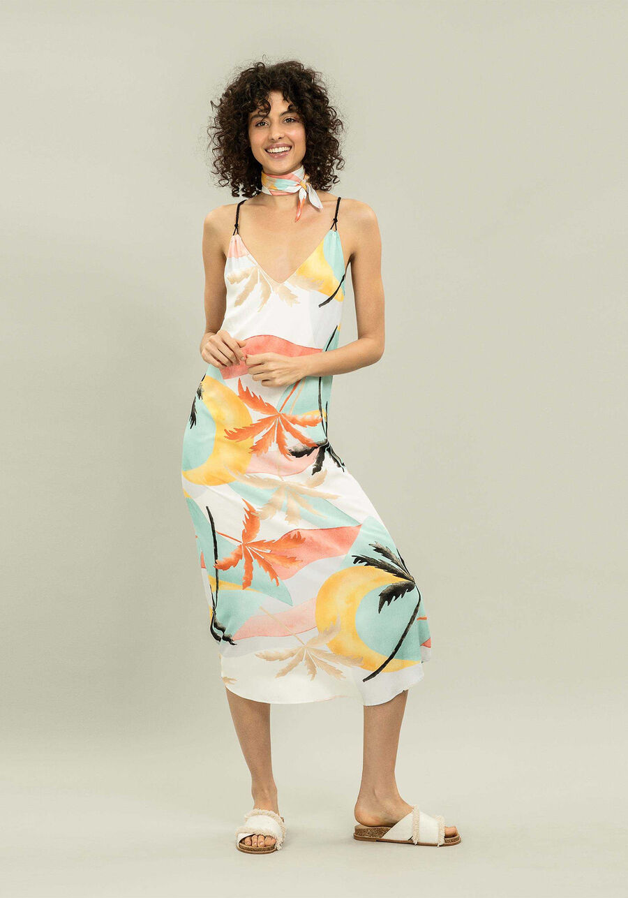 Vestido com Alças Mídi Estampa, . Vestido com Alças Mídi Estampa, , large.