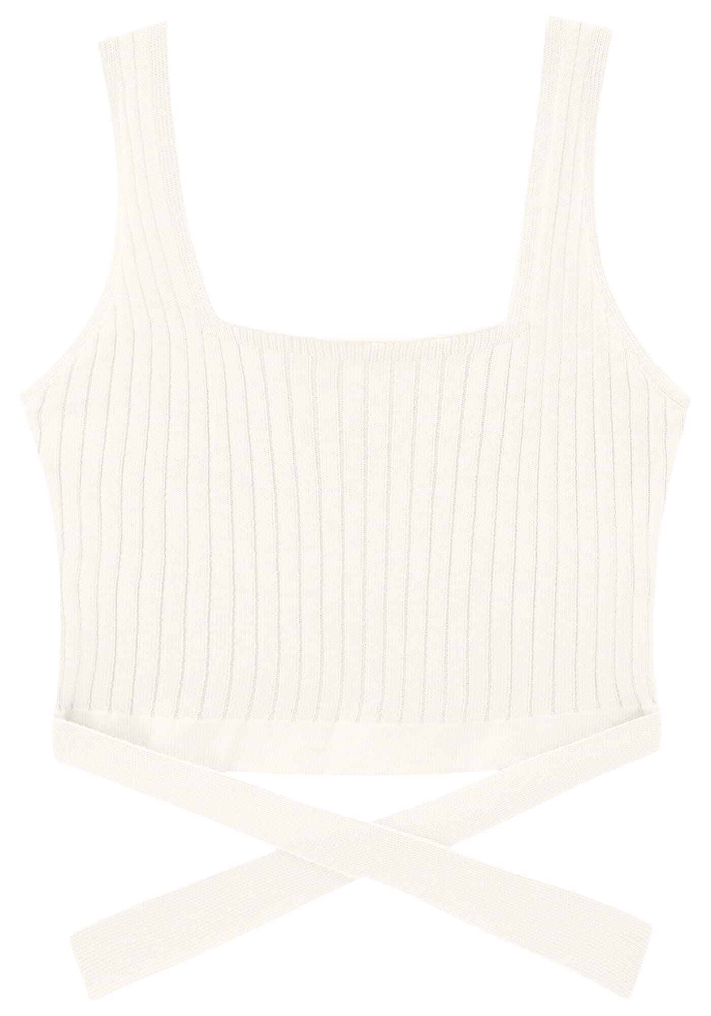 Blusa Cropped em Tric&ocirc; com Amarra&ccedil;&atilde;o Barra, , large.