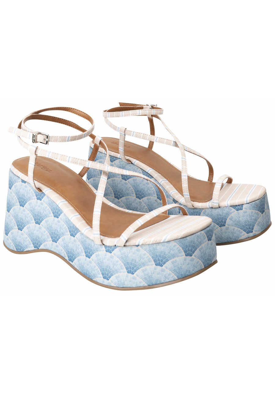 Sandália Anabela Estampada, TUKTUK. Sandália Anabela Estampada, TUKTUK, large.