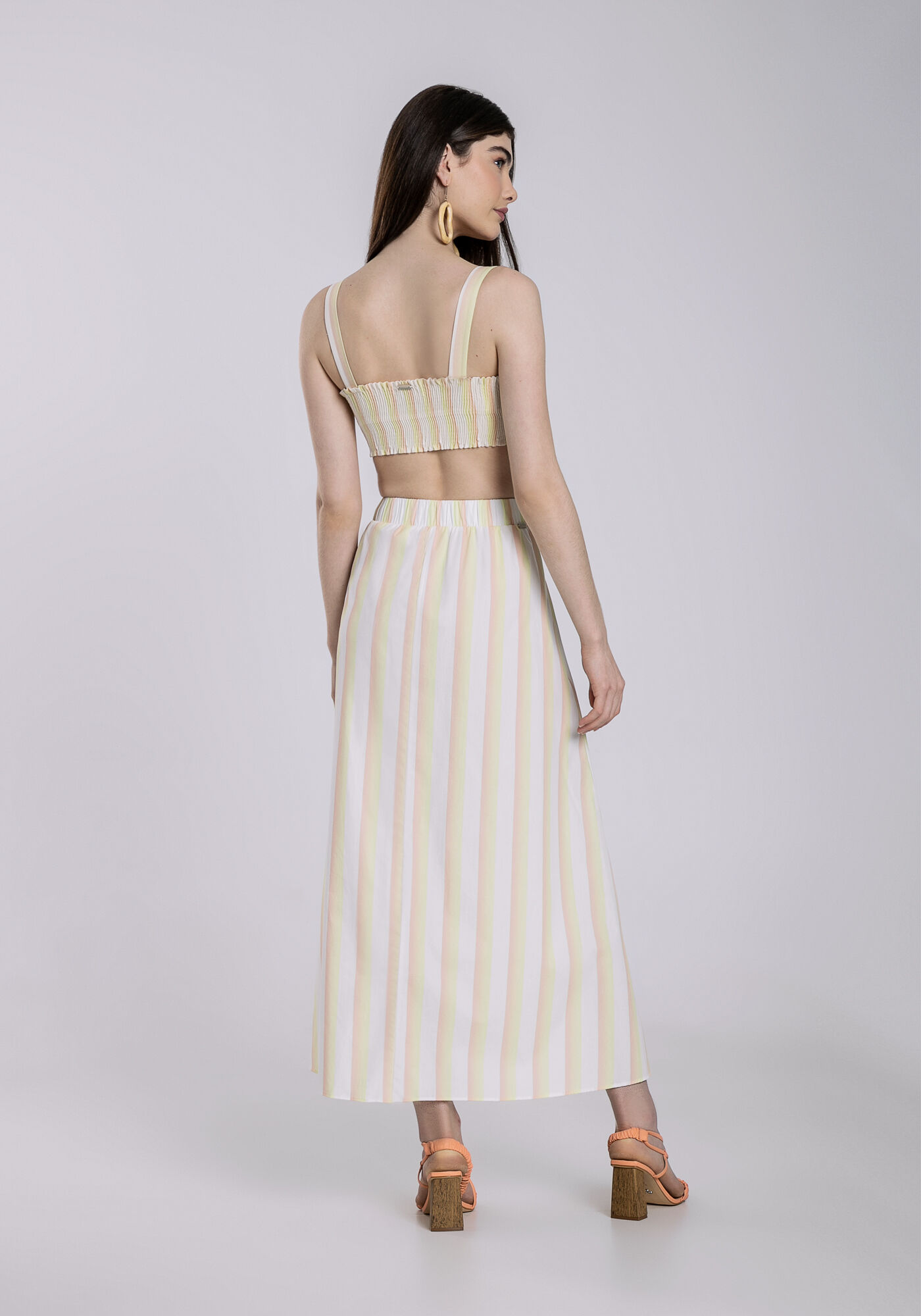 Blusa Cropped Linho Decote Reto, , large.