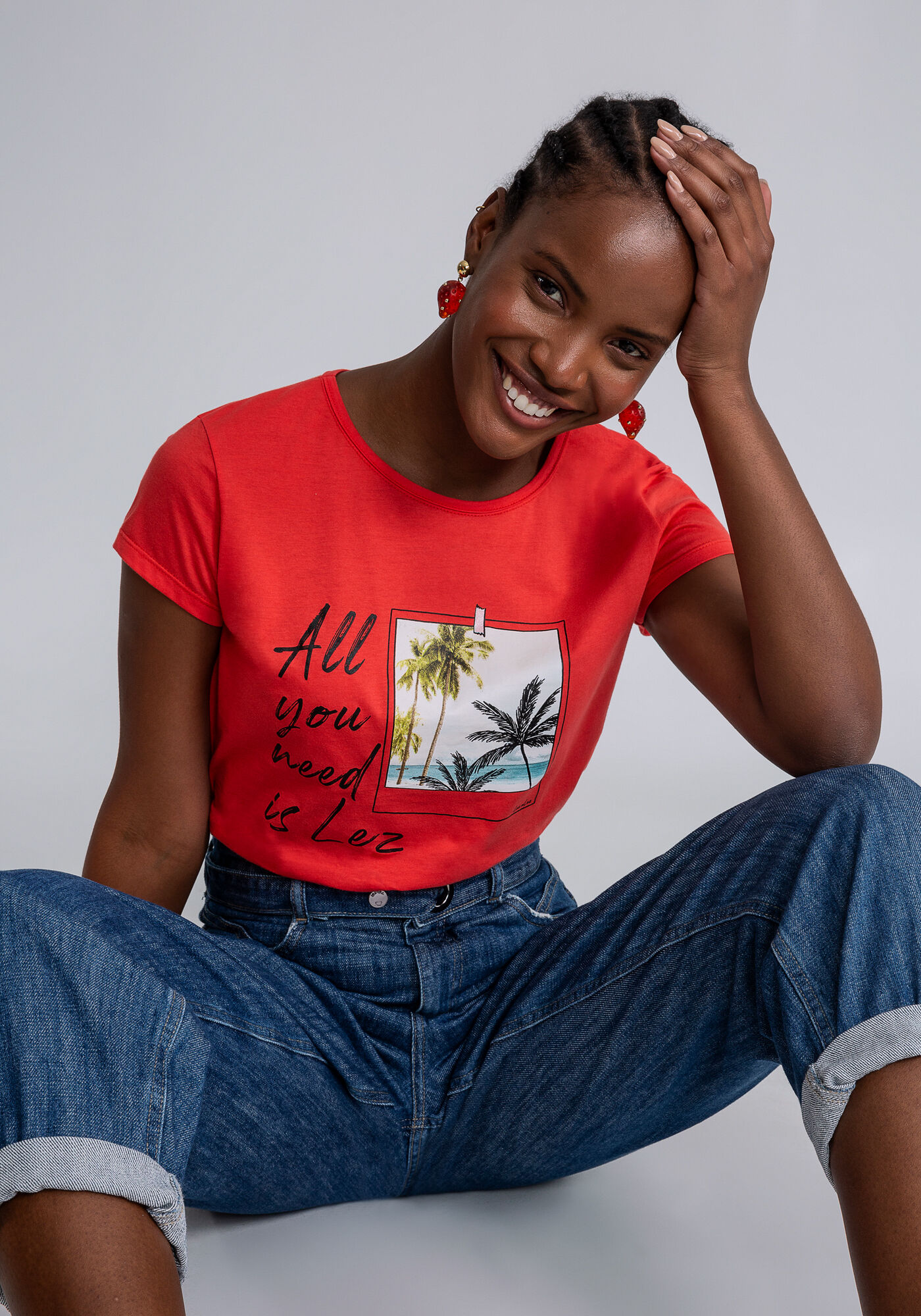 Blusa Manga Curta Estampada, , large.