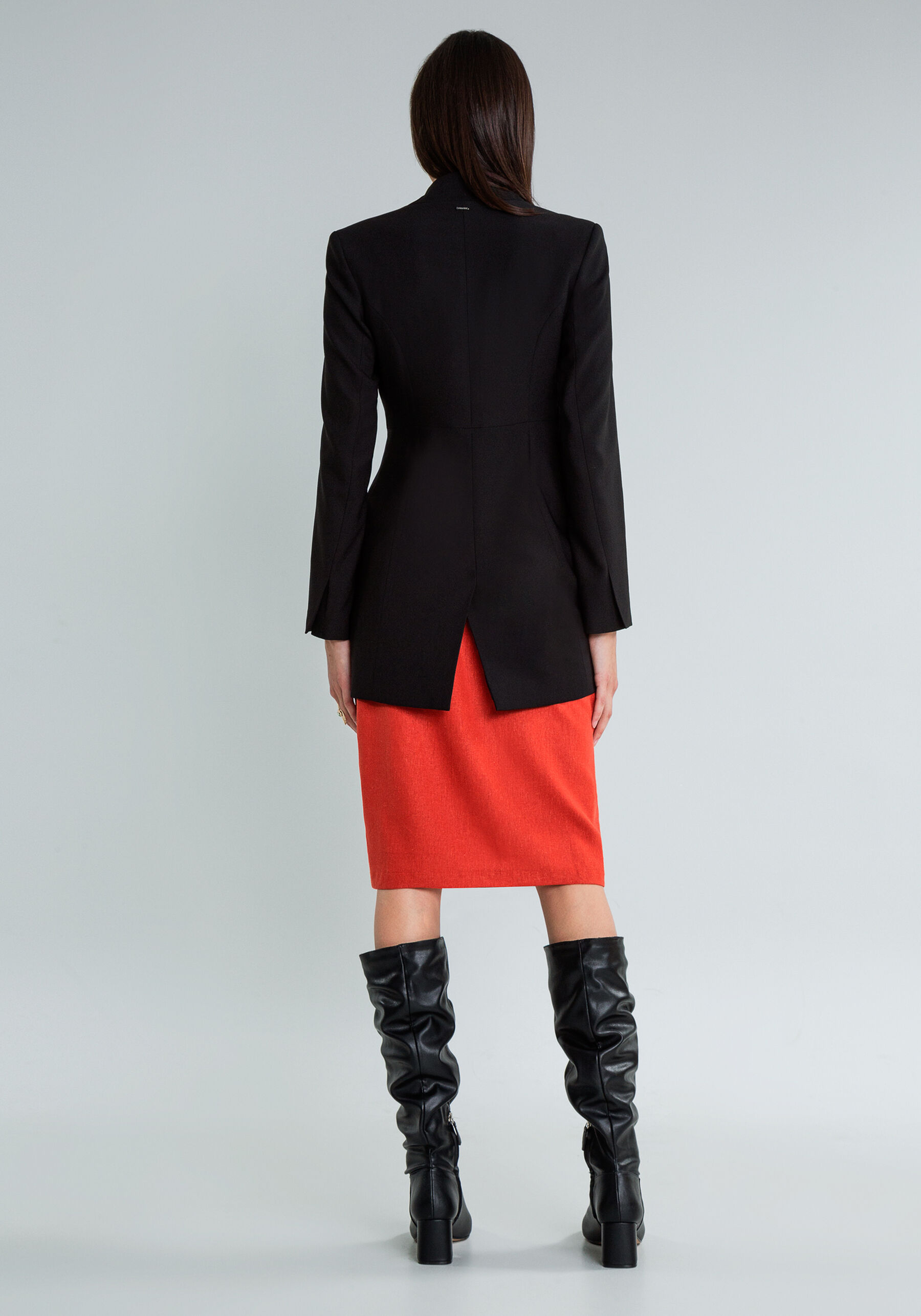 Blazer Manga Longa Alongado, PRETO. Blazer Manga Longa Alongado, PRETO, large.