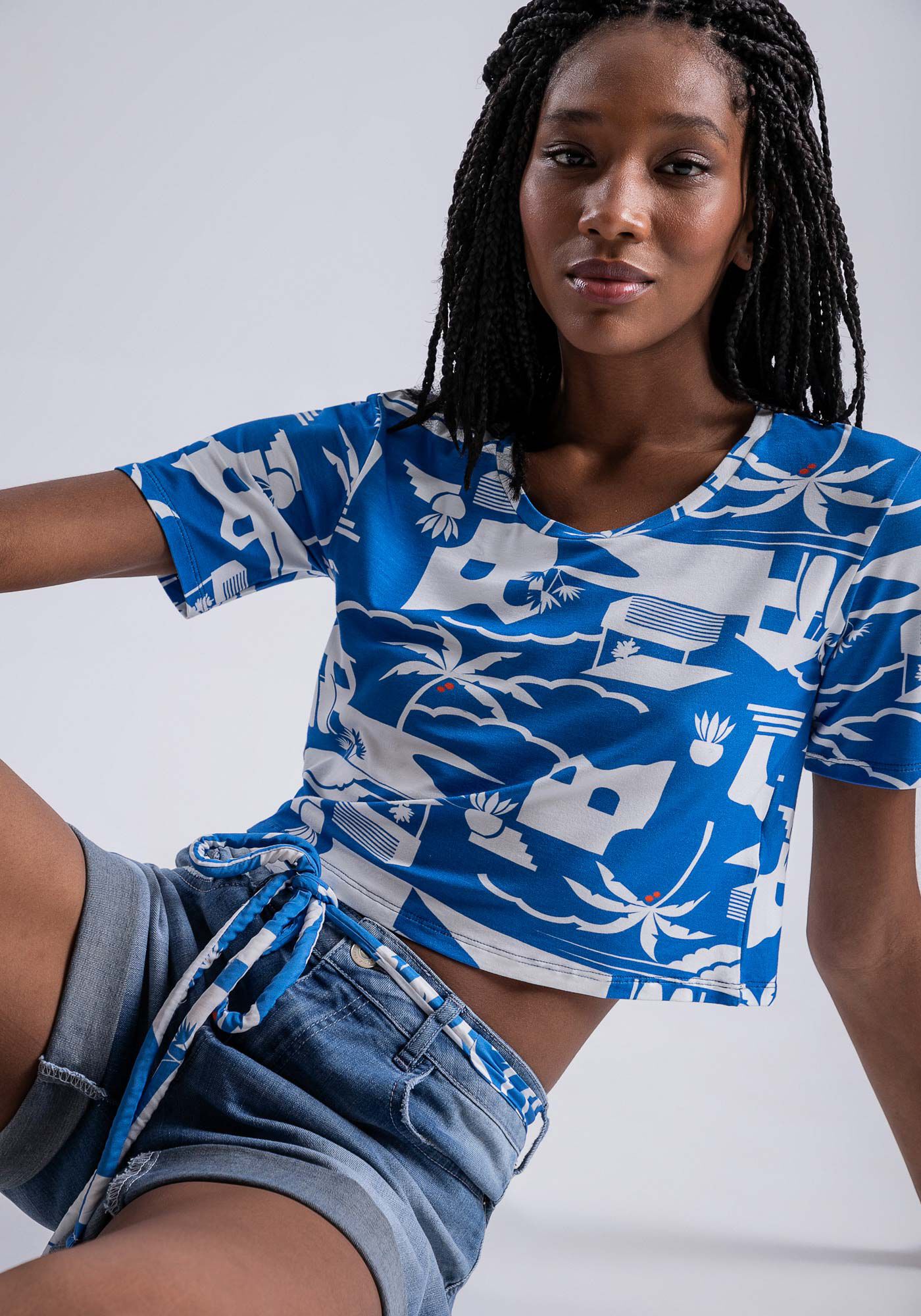 Bermuda jeans com cinto new arrivals