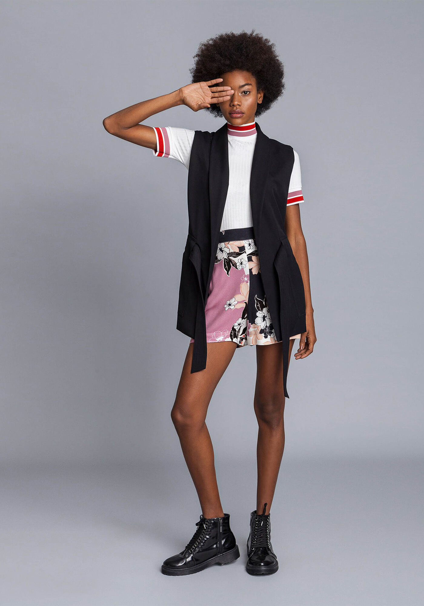 Shorts Cintura Alta Estampa, , large.