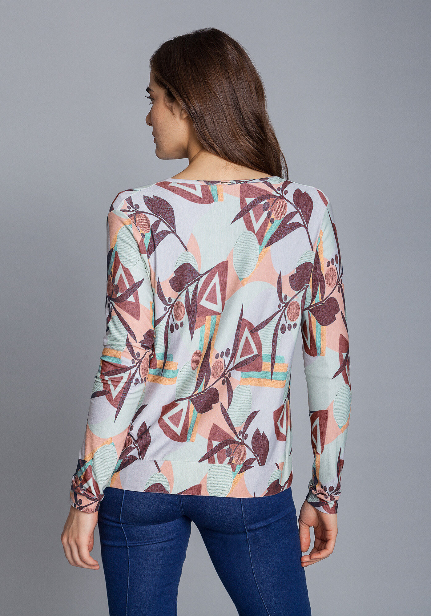 Cardigan Manga Longa Estampado, , large.