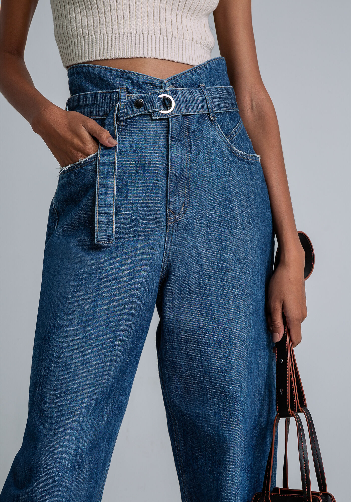 Calça jeans shop com cinto jeans