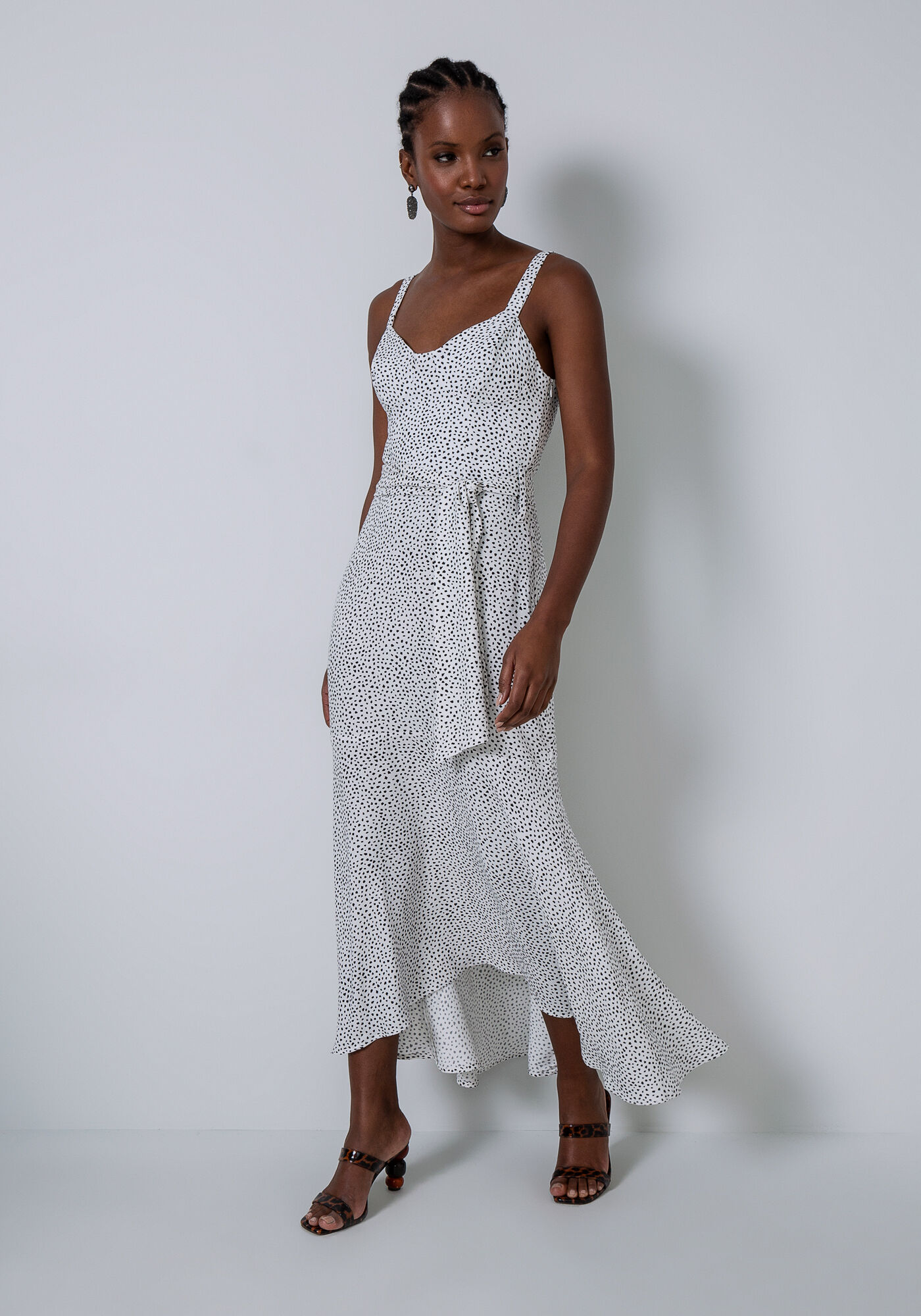 Vestido com Al&ccedil;as Midi Faixa Estampa, DIVERSAO, large.