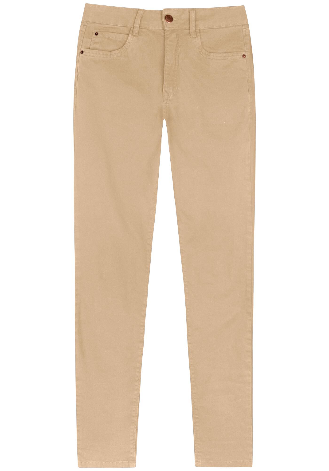 Cal&ccedil;a Skinny De Cintura Alta Em Sarja Com Elastano, , large.