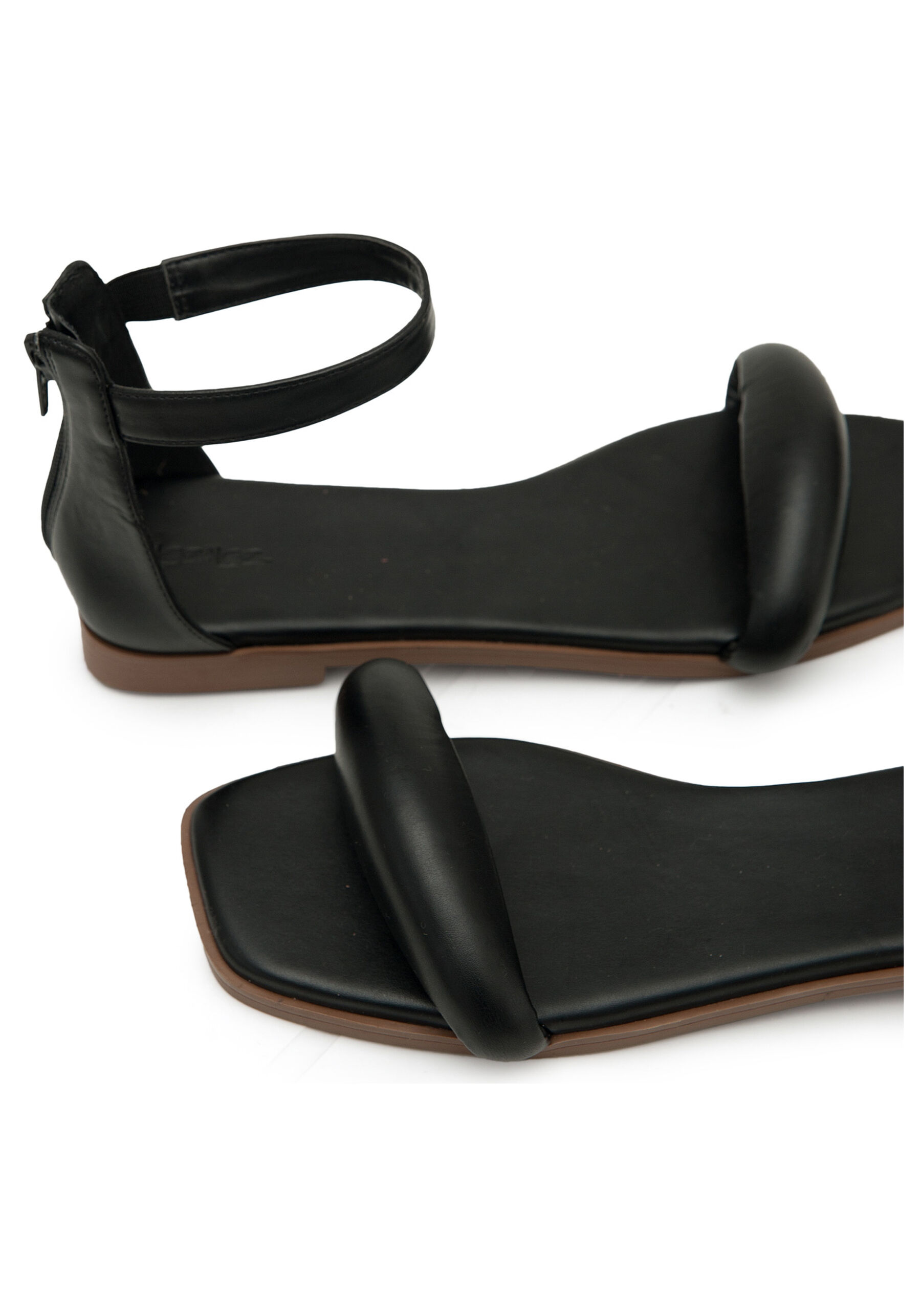 Rasteira Sandália com Tira Puff, PRETO REATIVO. Rasteira Sandália com Tira Puff, PRETO REATIVO, large.