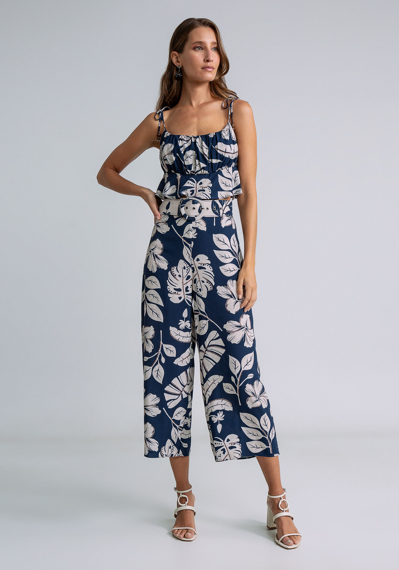 Cal&ccedil;a Pantacourt Cintura Alta Cinto, NATURALIDADE, large.