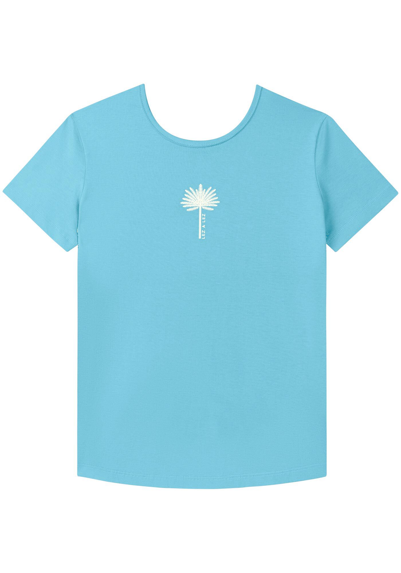 T- shirt Com Mangas Curtas E Estampa Localizada, AZUL NEVADA, large.