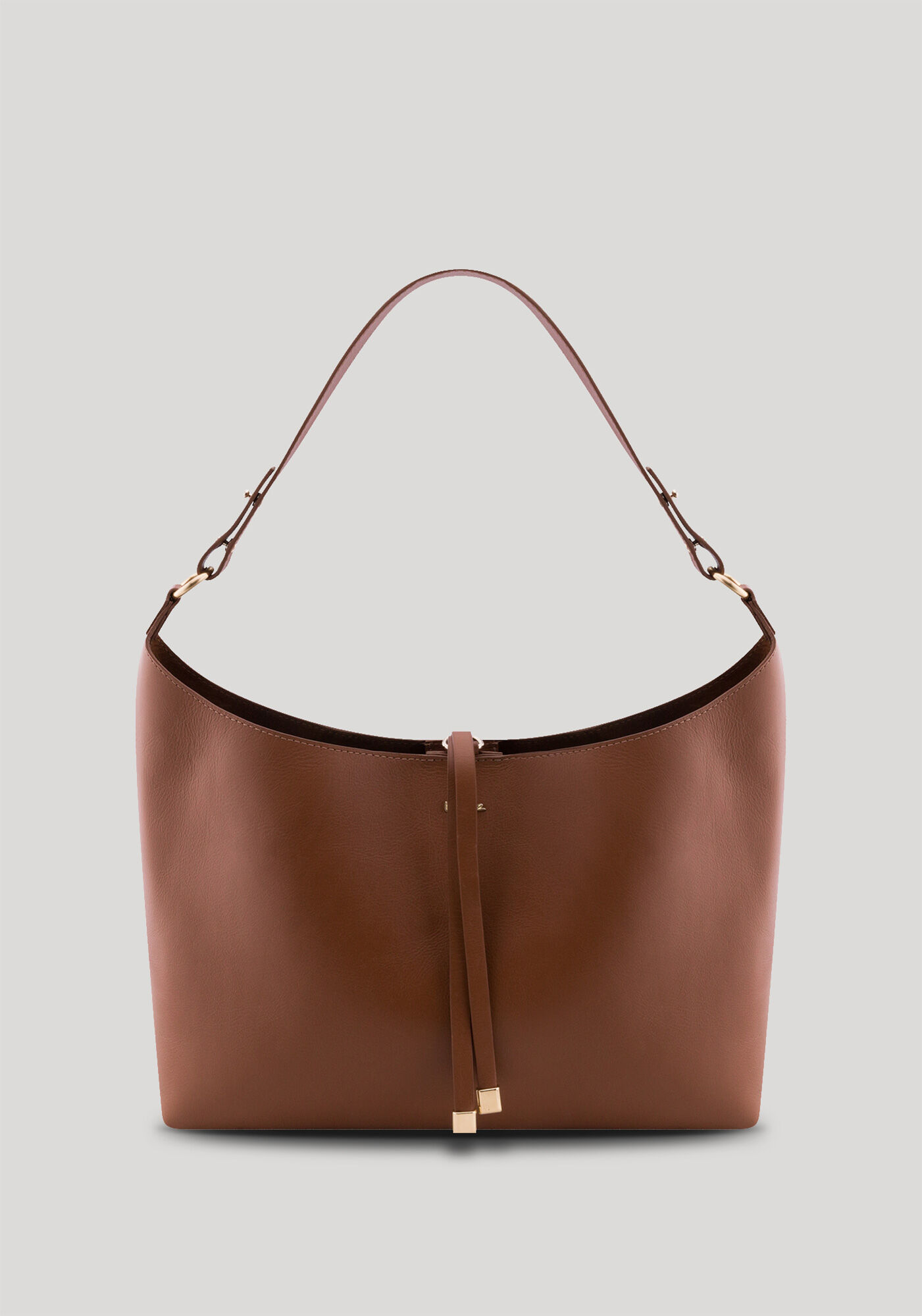 Bolsa Grande em Couro com Al&ccedil;a M&eacute;dia, MARROM MARRAKESH, large.