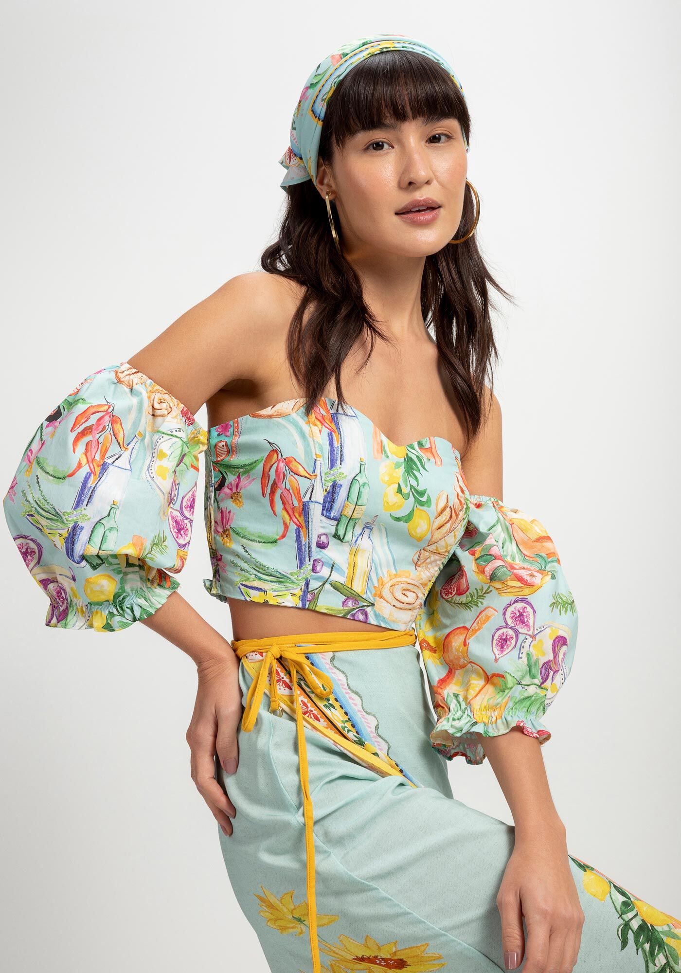 Blusa em Tricoline e Manga Bufante Remov&iacute;vel, DESAYUNO, large.