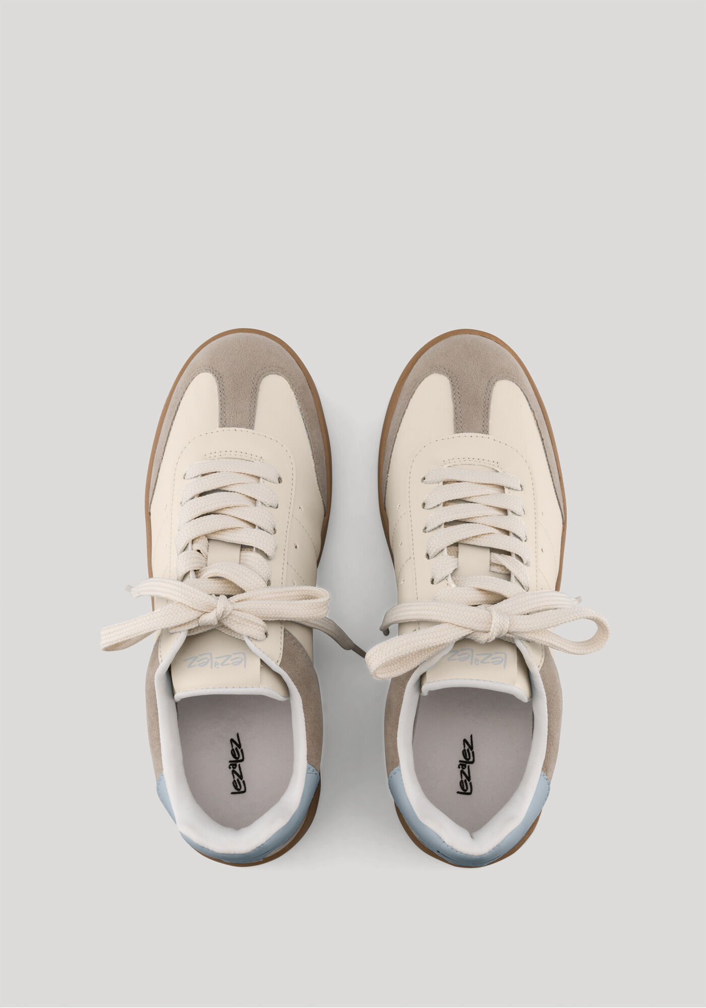 T&ecirc;nis Feminino Casual Com Recortes E Solado Flat, BEGE CENTURY, large.