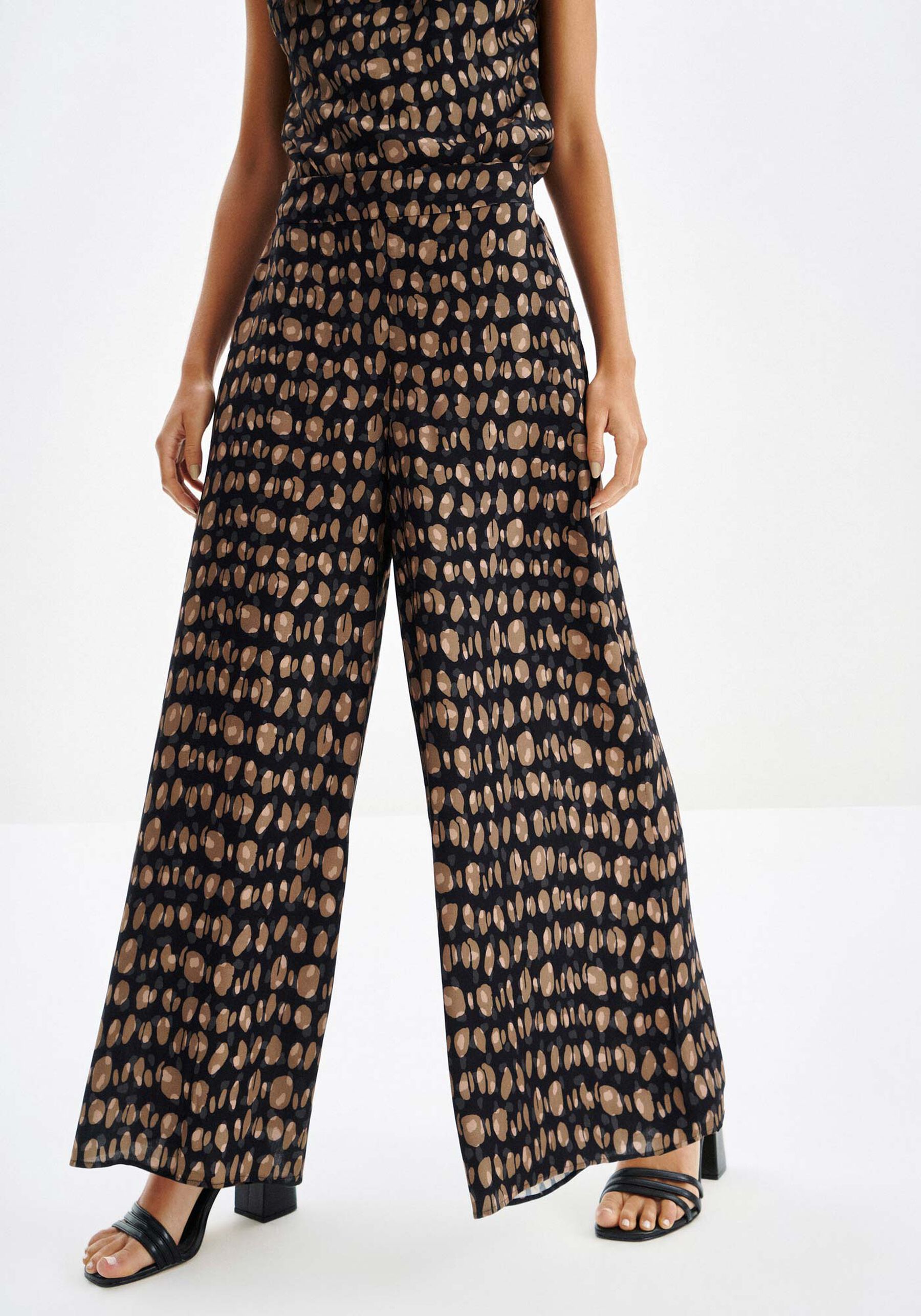 Calça Pantalona em Viscose Estampada, . Calça Pantalona em Viscose Estampada, , large.