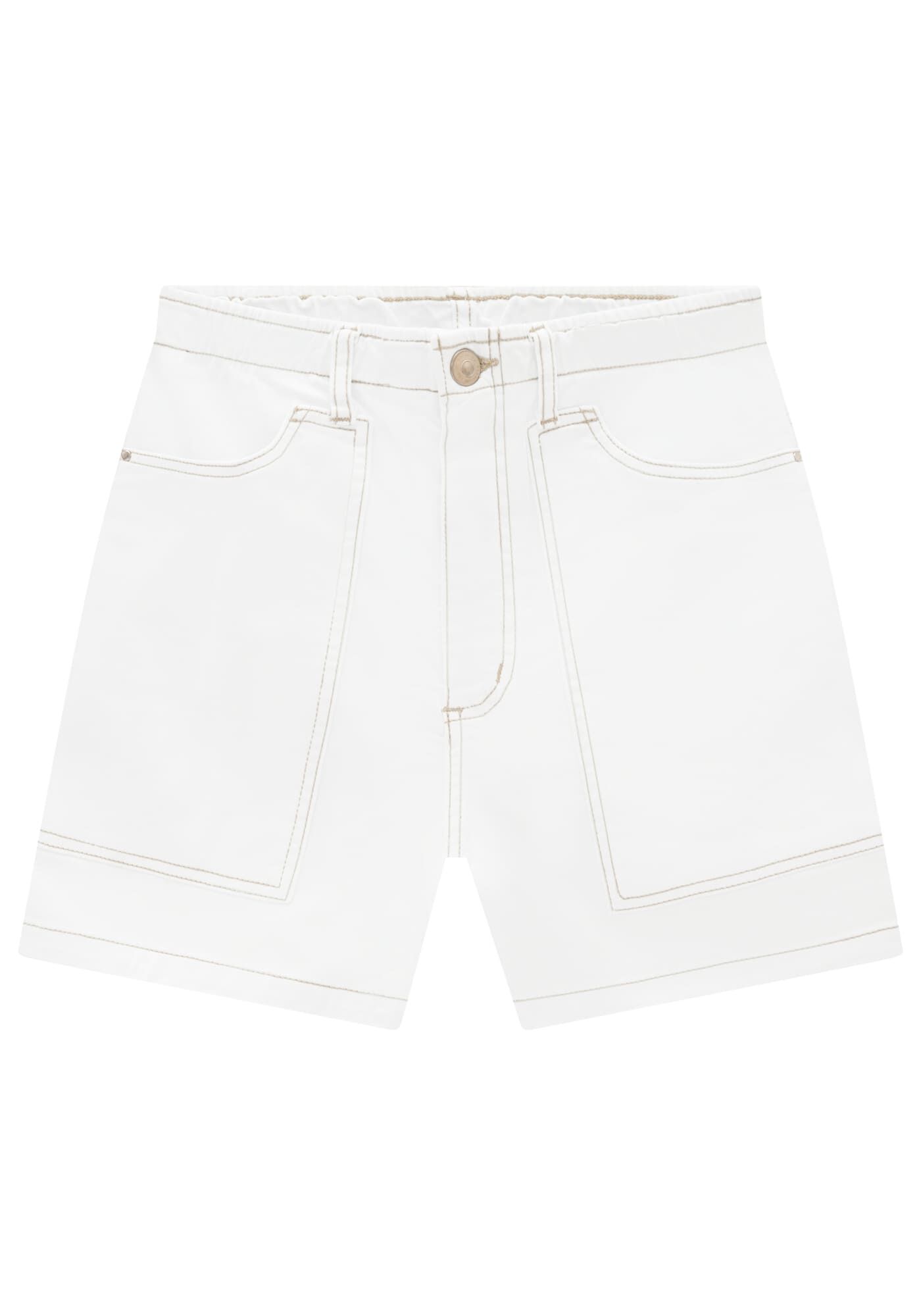 Shorts Sarja com Cintura Super Alta, , large.