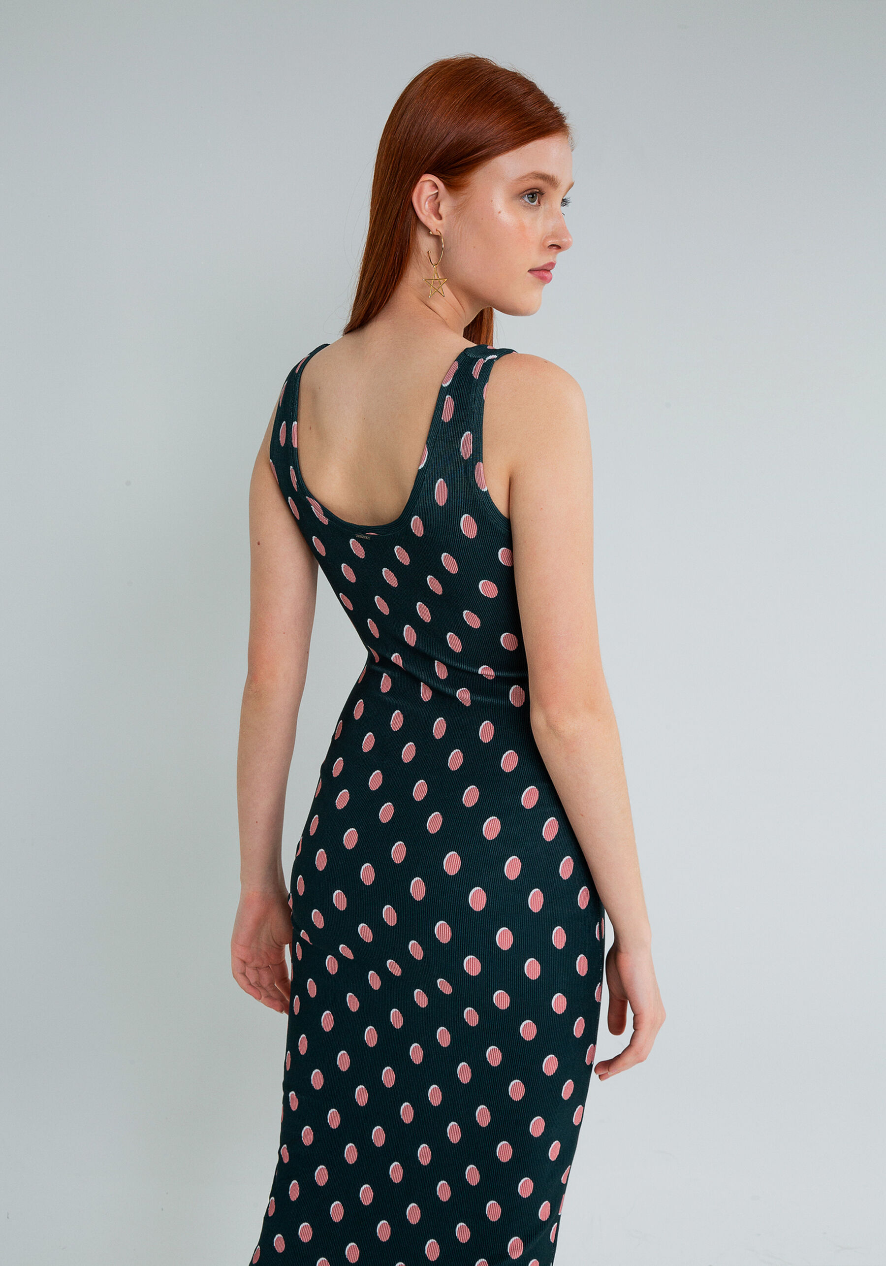 Vestido Mídi Estampado Recorte Decote, POA. Vestido Mídi Estampado Recorte Decote, POA, large.