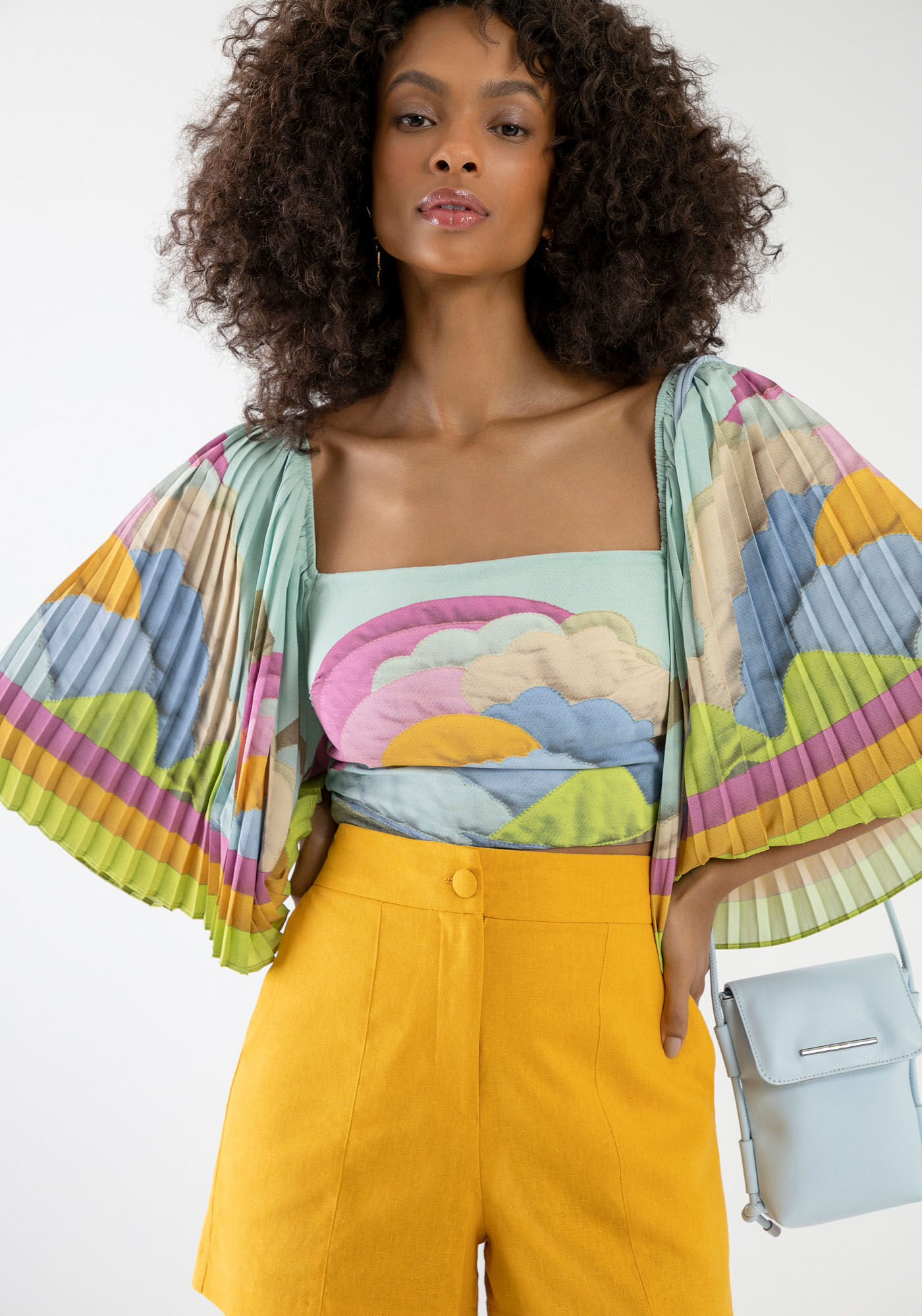Blusa flare estampada sale