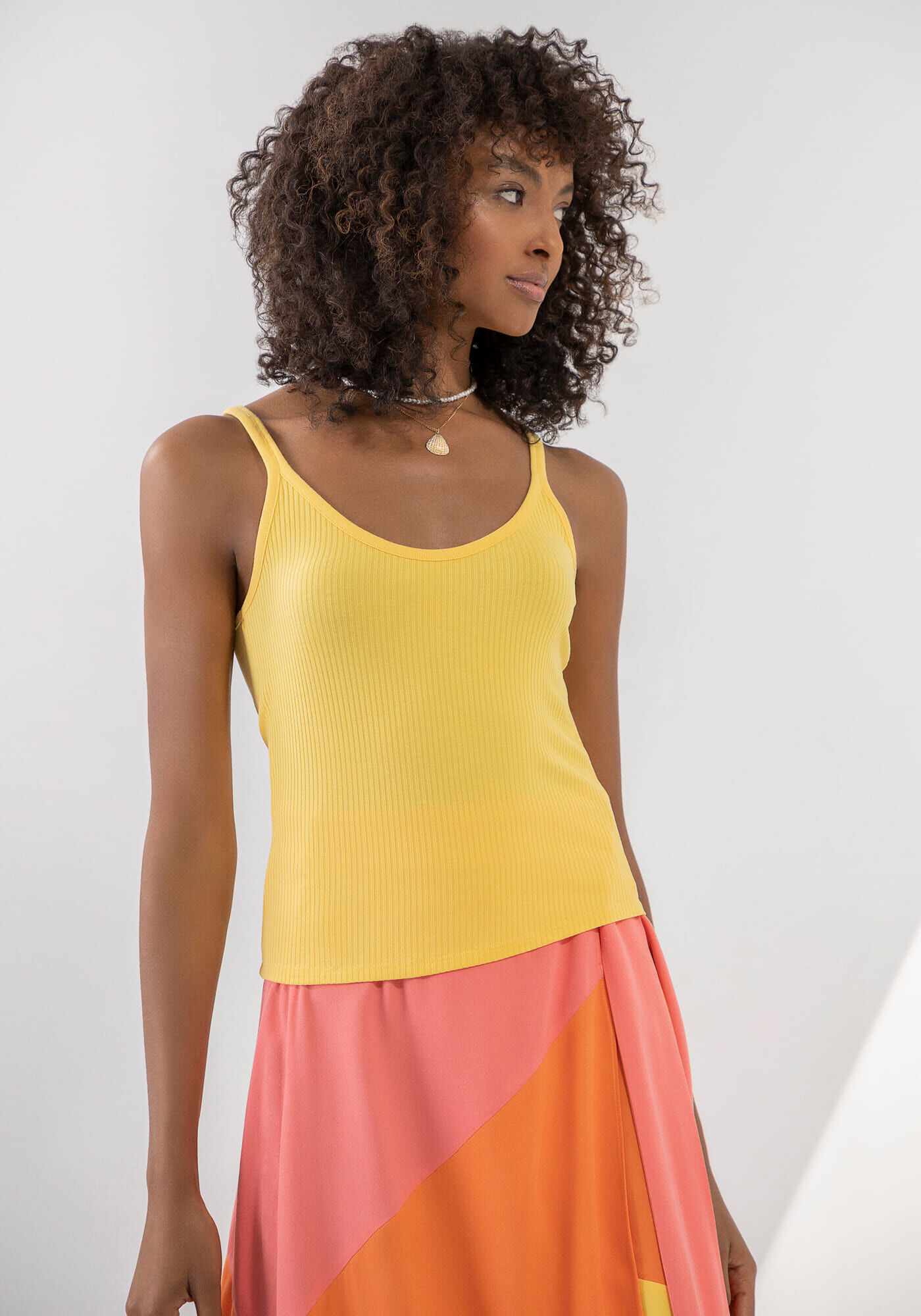 Blusa com Al&ccedil;as Canelada B&aacute;sica, , large.