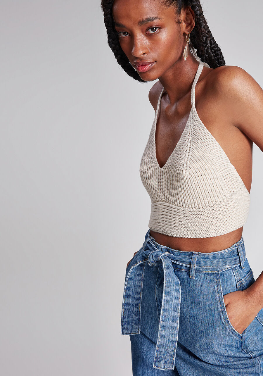 Blusa Frente Única Cropped Tricô, . Blusa Frente Única Cropped Tricô, , large.