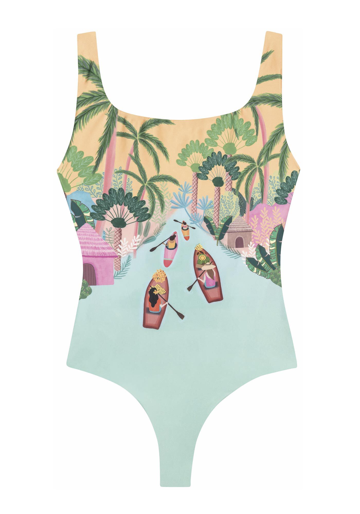 Mai&ocirc; Dupla Face Estampado com Costas Cavadas, , large.