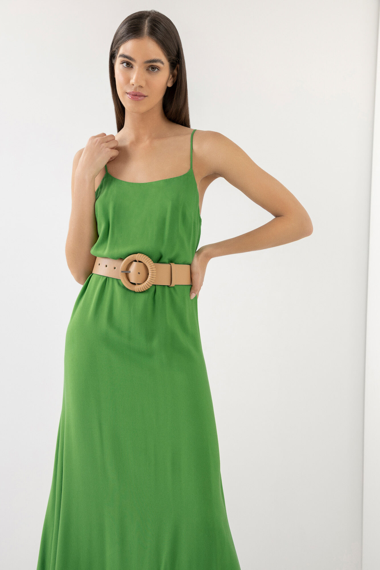 Vestido Midi em Viscose com Detalhe Costas, , large.