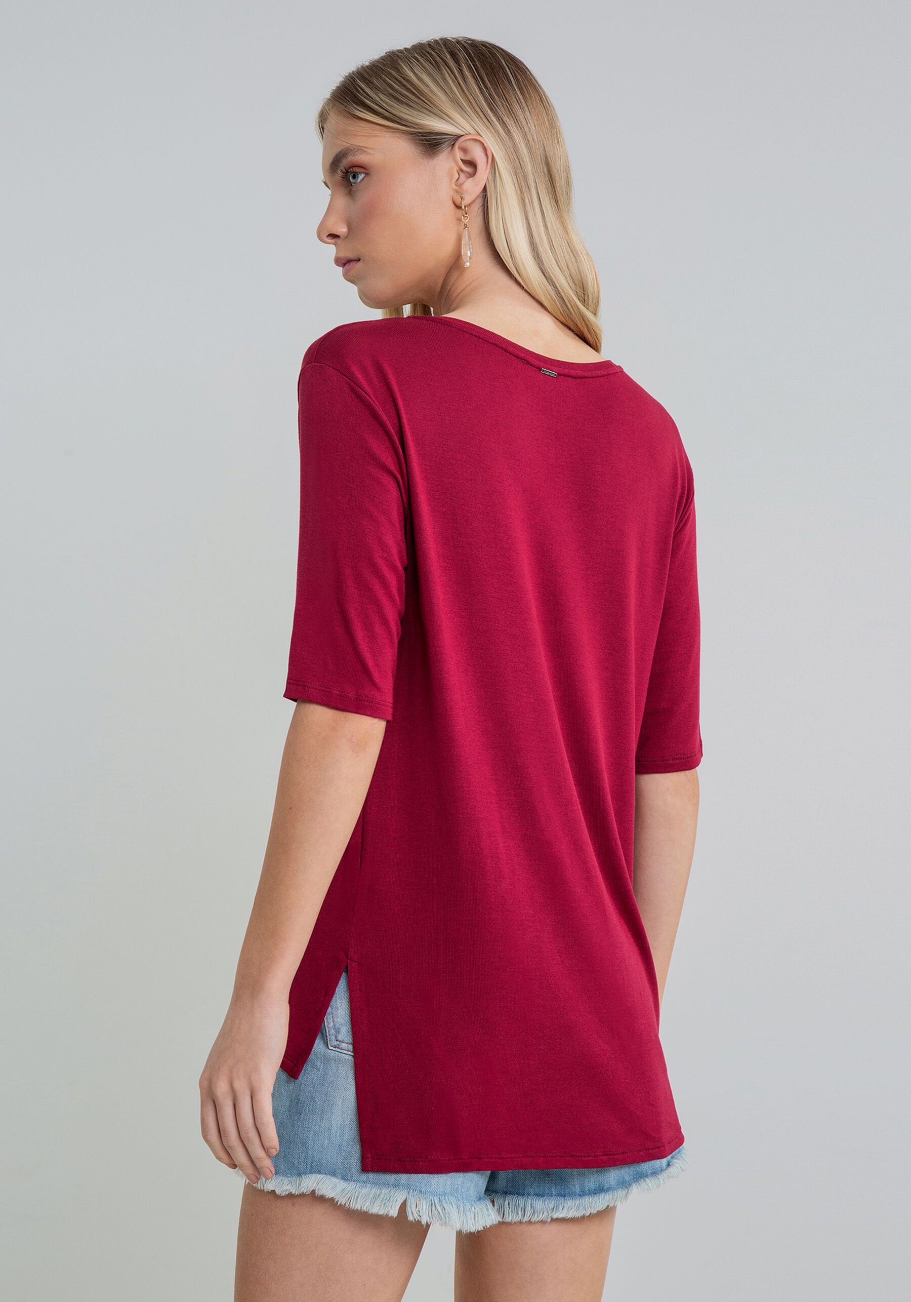 Blusa Decote V Básica, . Blusa Decote V Básica, , large.