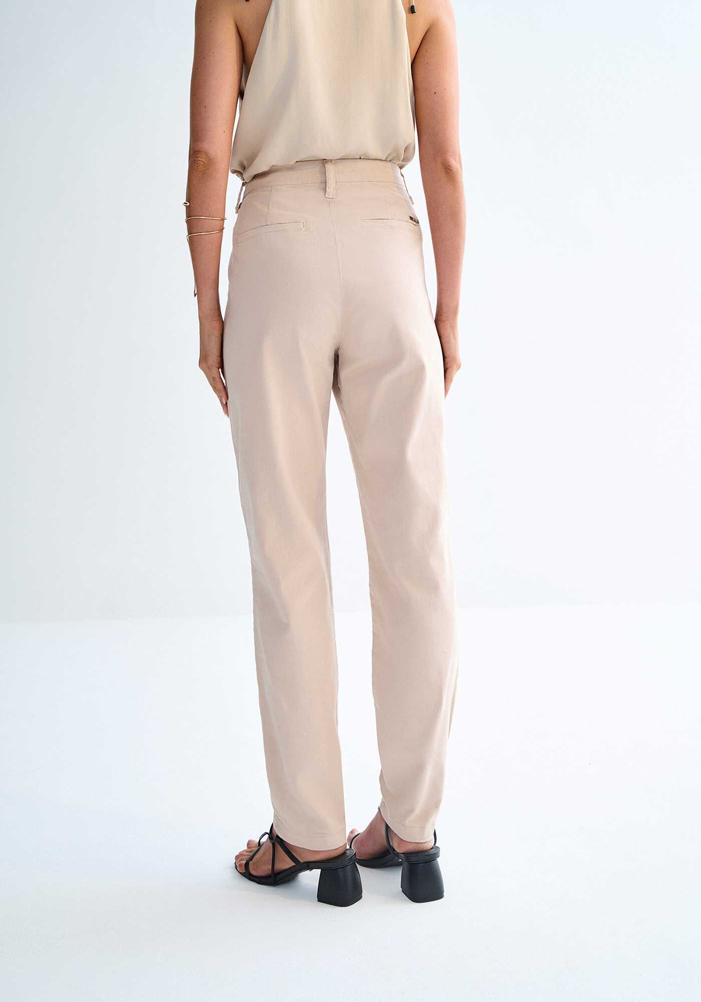 Cal&ccedil;a Sarja Reta Cintura Alta Cropped com Elasticidade, , large.