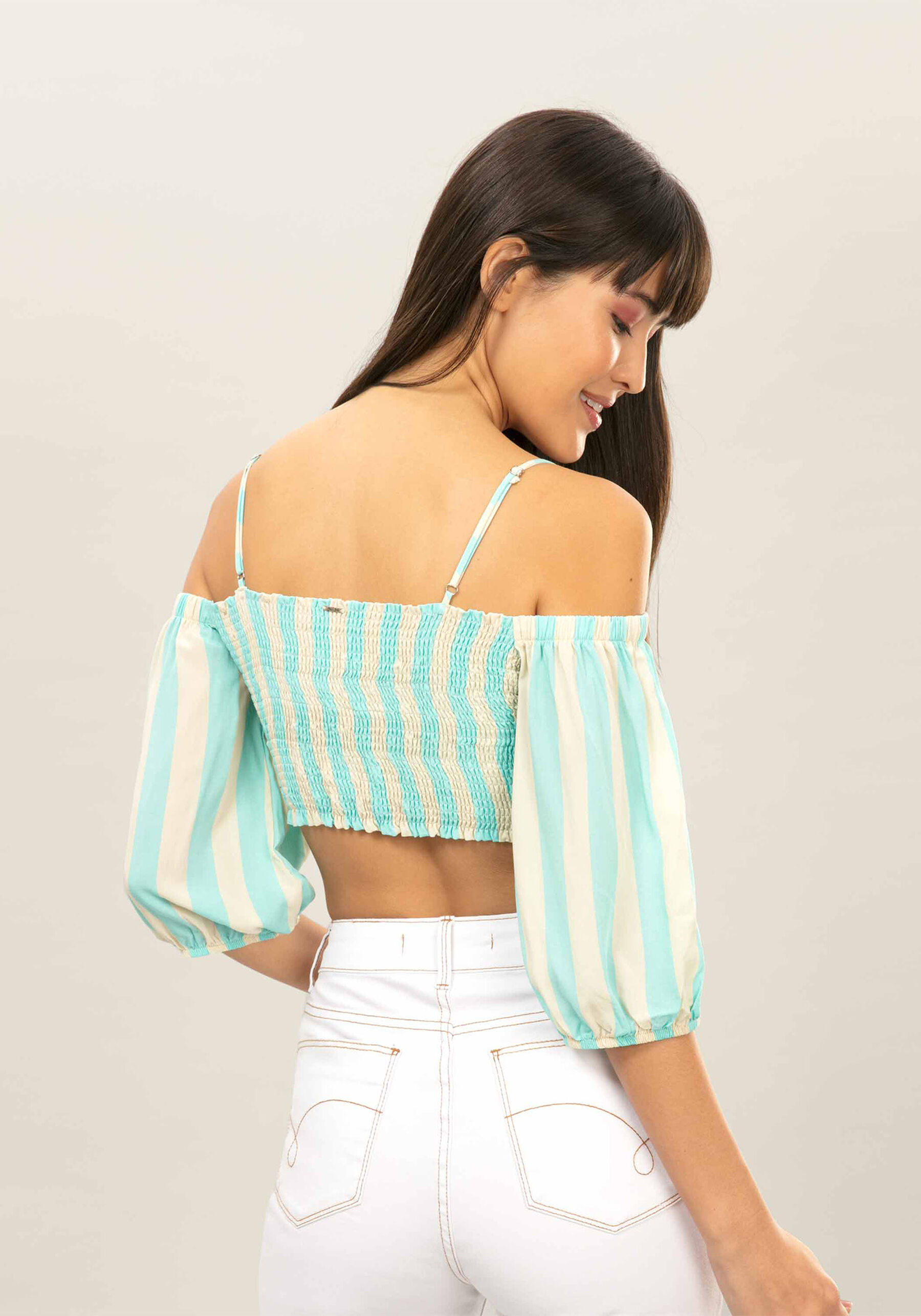 Blusa Ciganinha Cropped, LAGUNA. Blusa Ciganinha Cropped, LAGUNA, large.