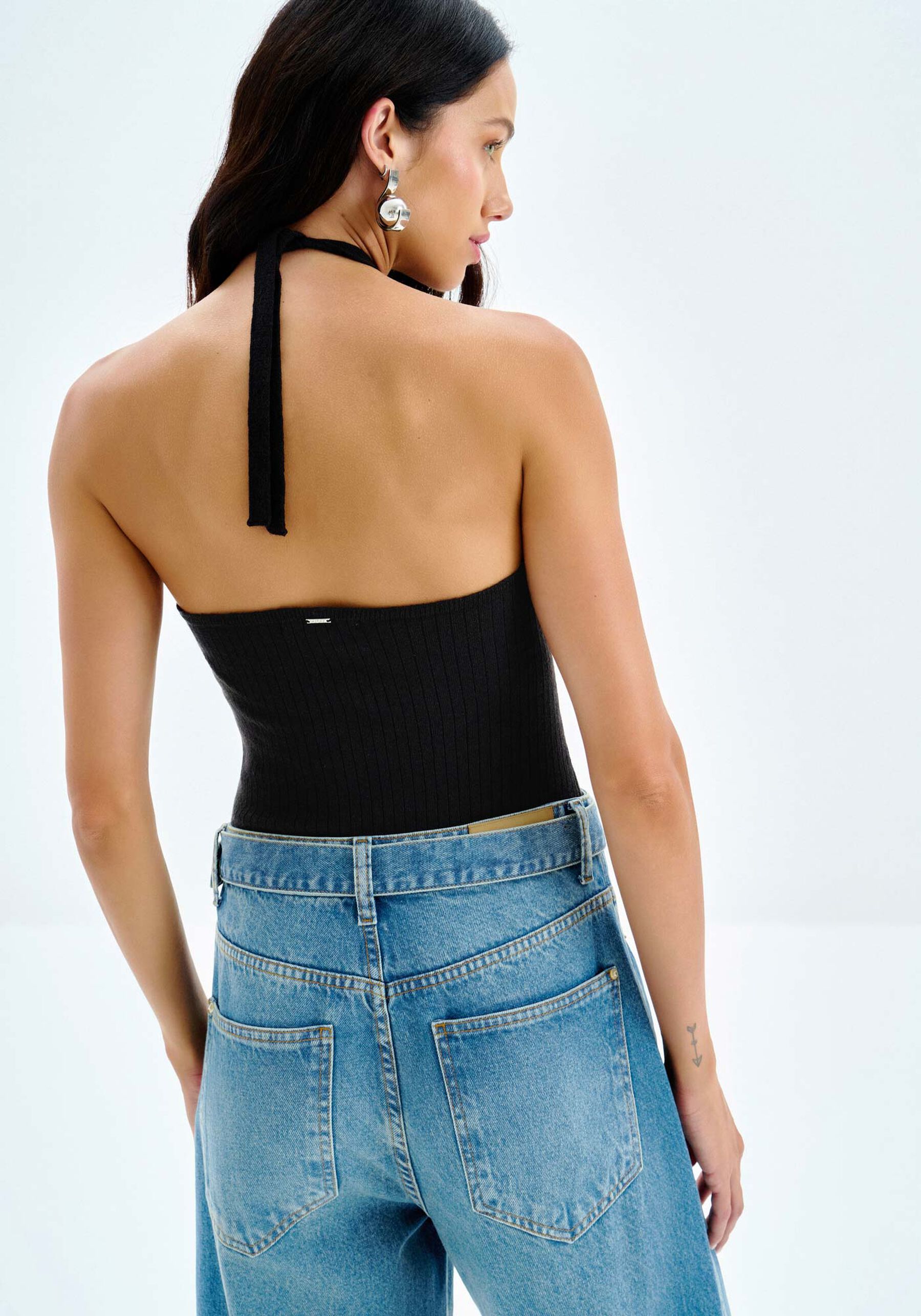 Blusa Frente Única em Tricô com Cut, . Blusa Frente Única em Tricô com Cut, , large.