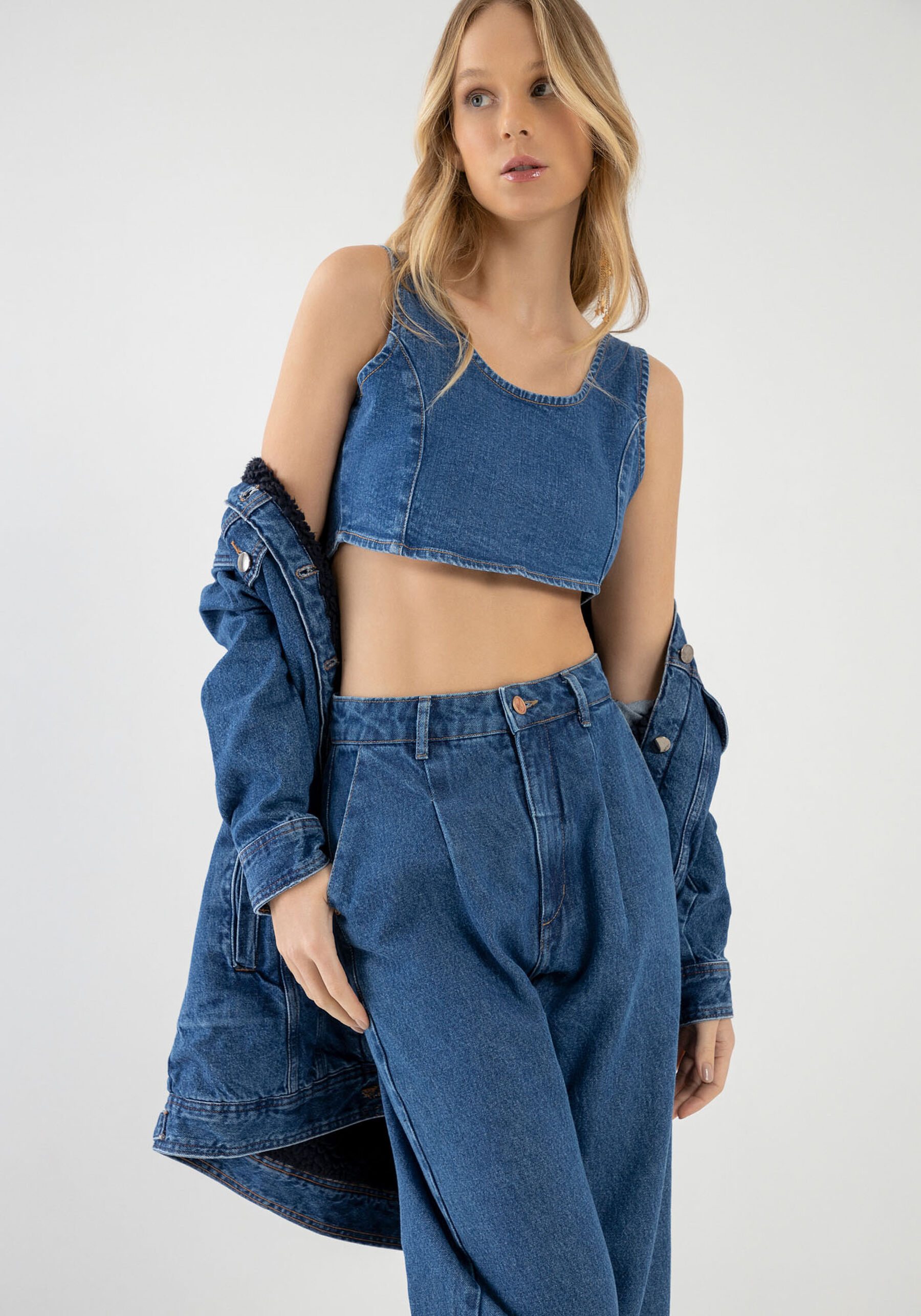 Calça Jeans Reta Alfaiataria Super Alta, . Calça Jeans Reta Alfaiataria Super Alta, , large.