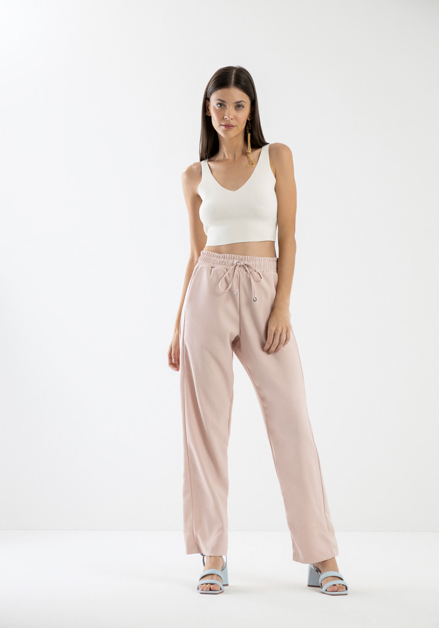 Cal&ccedil;a Reta em Crepe com Cadar&ccedil;o, , large.