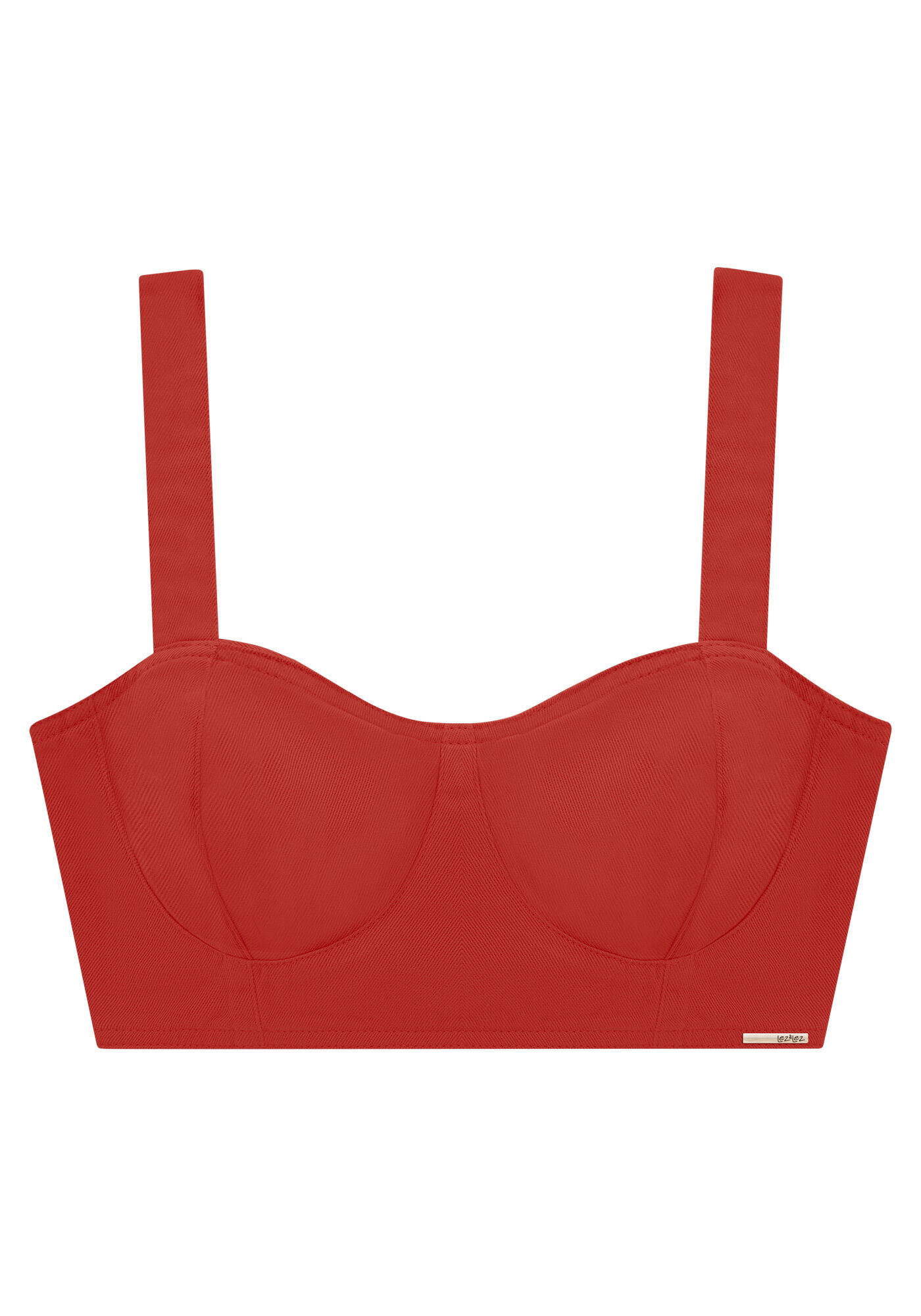 Blusa Sarja Cropped com Recorte Busto, , large.