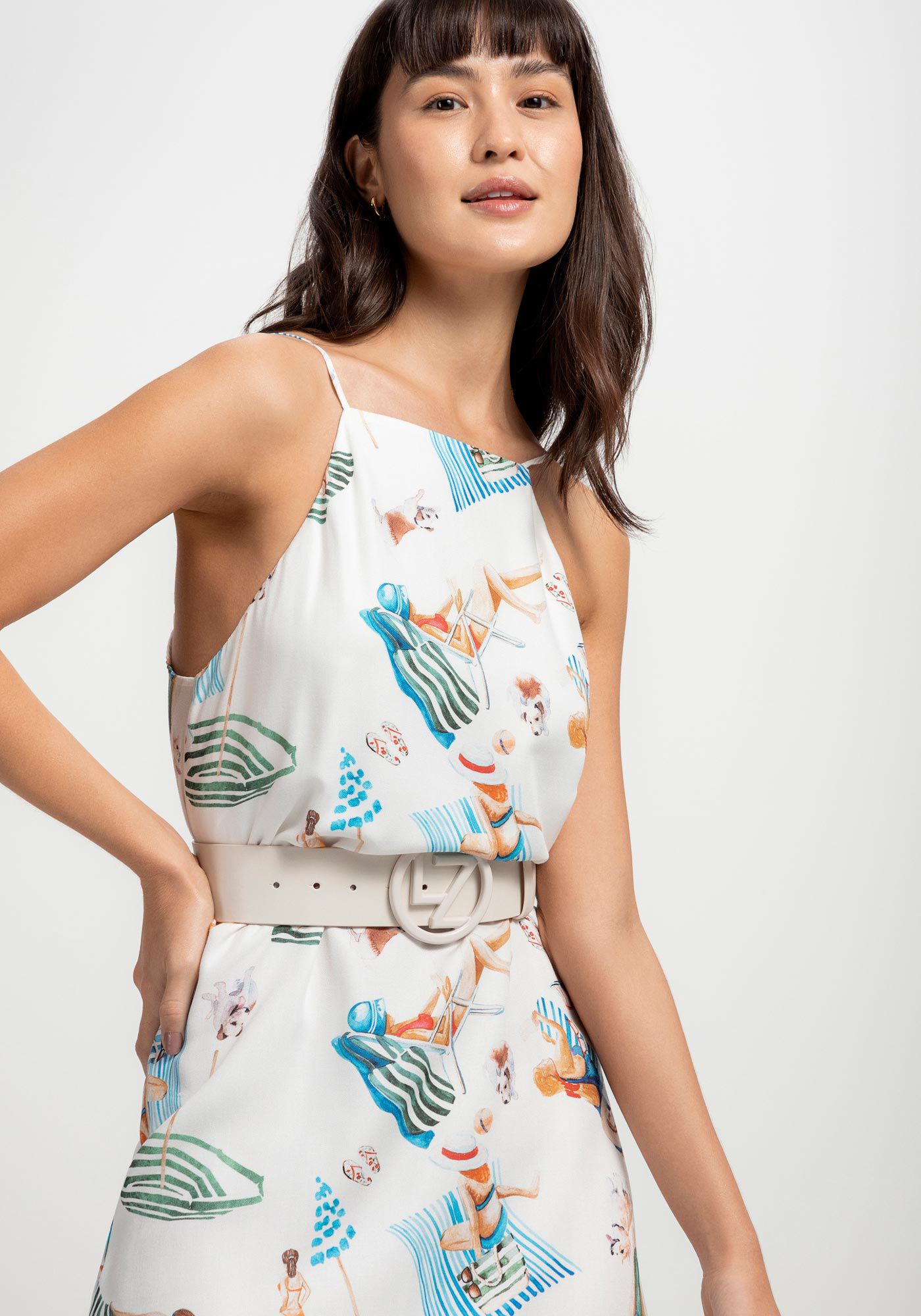 Vestidos curtos estampados de shop viscose