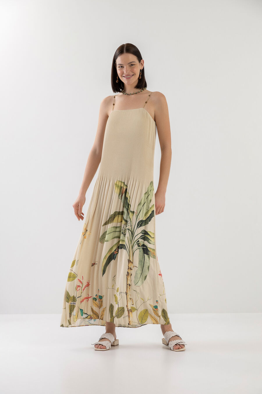 Vestido Midi Estampado Plissado, . Vestido Midi Estampado Plissado, , large.