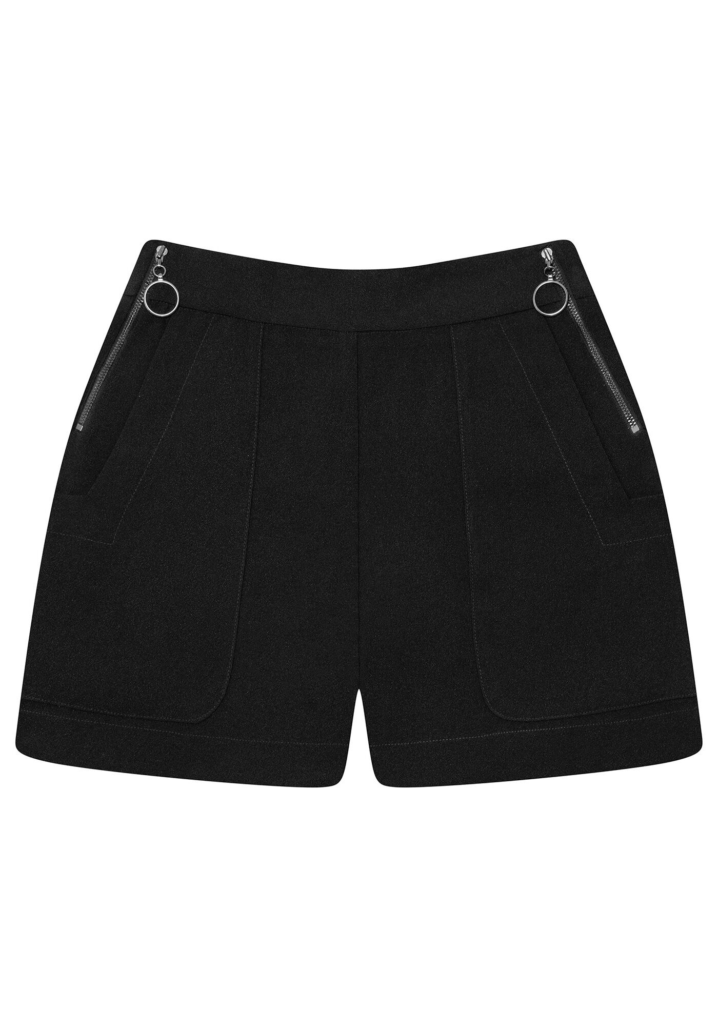 Shorts Cintura Alta Z&iacute;per, , large.