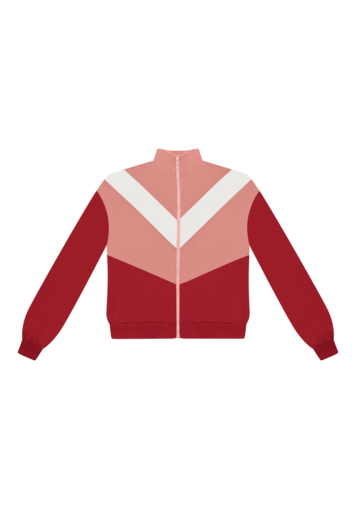 Jaqueta Manga Longa Recortes, VERMELHO, large.