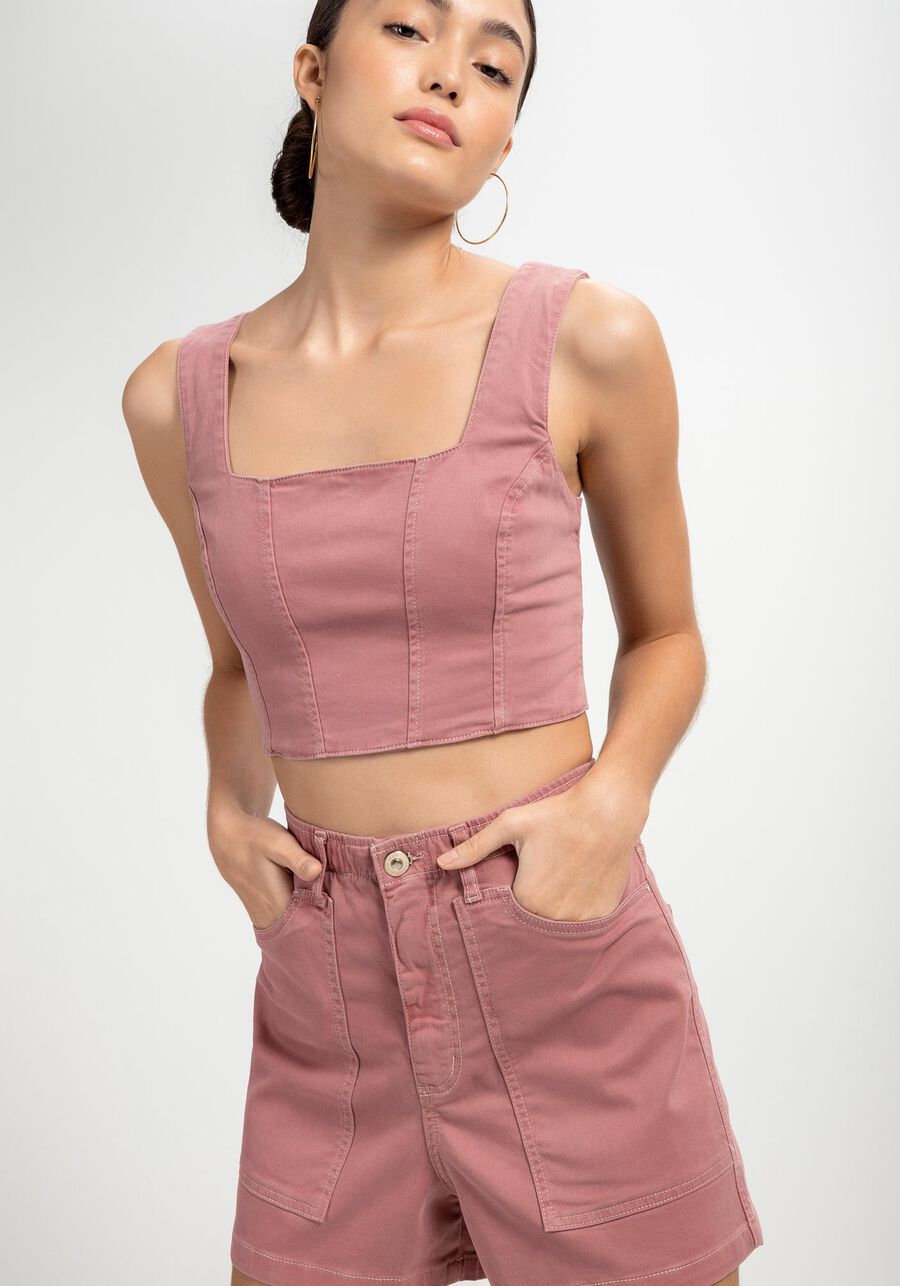 Shorts Sarja com Cintura Super Alta, . Shorts Sarja com Cintura Super Alta, , large.